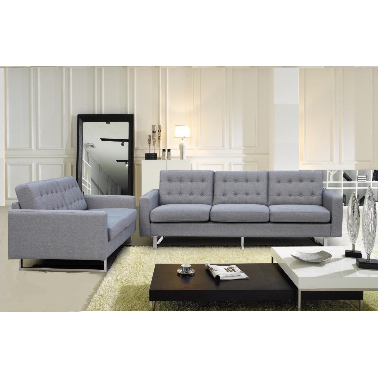 Mid Century Modern Benava Fabric Sofa And Loveseat Set On Mid Century Modern Benava Fabric Sofa And Loveseat Set On Free Shipping Today 11711704