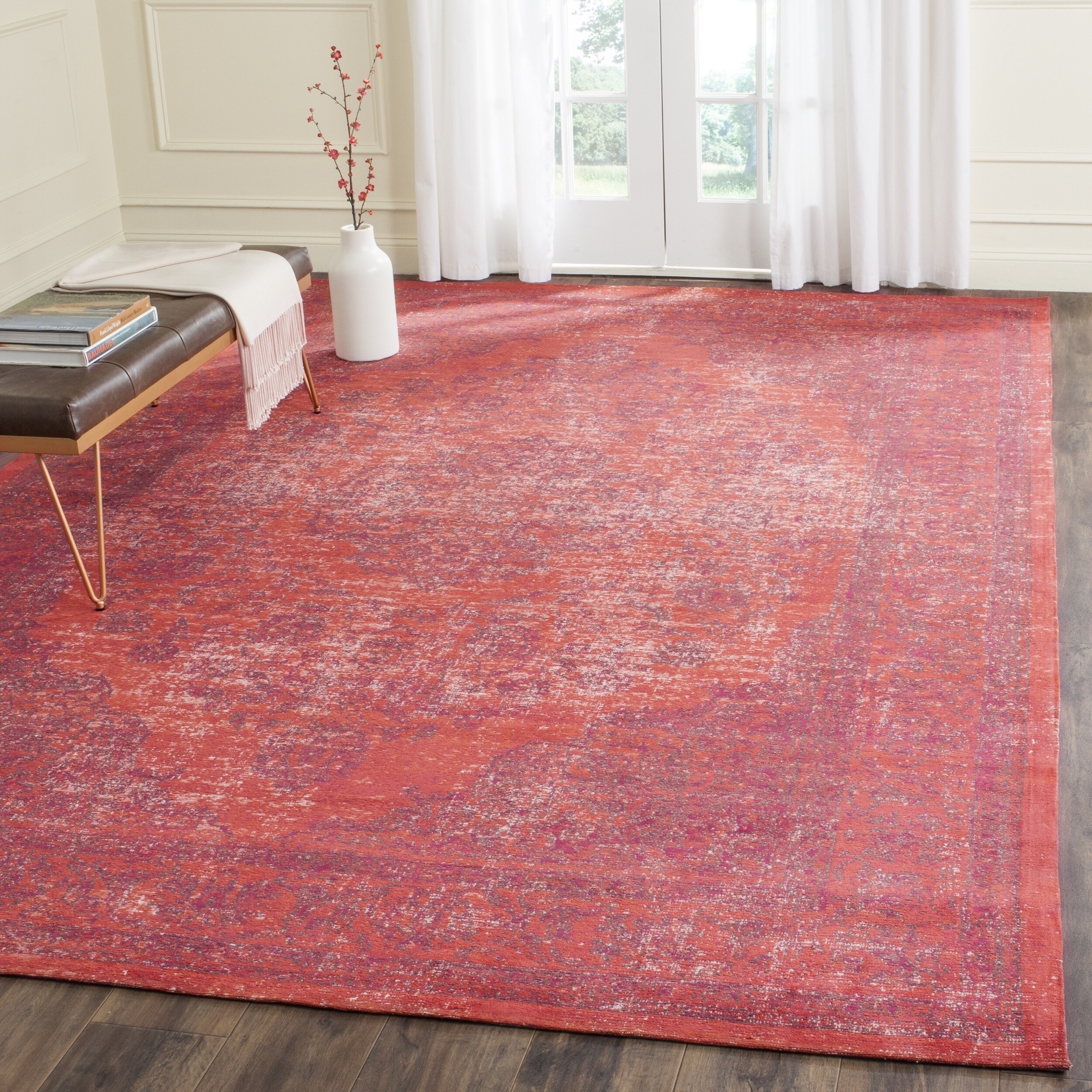 Shop Safavieh Classic Vintage Overdyed Red Cotton Distressed Rug 6