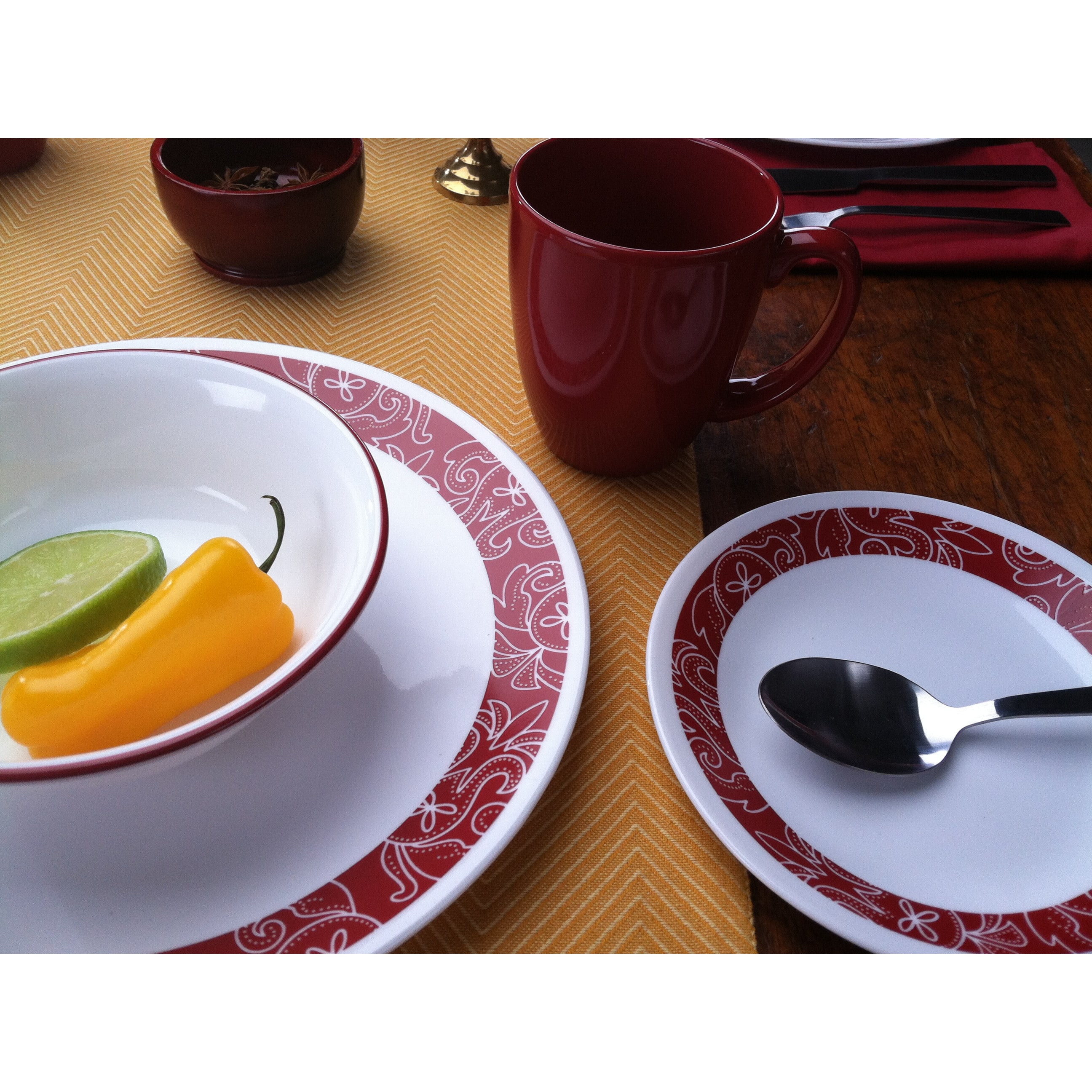 Shop Corelle Livingware Bandhani 16-piece Chip-Resistant Dinnerware ... Shop Corelle Livingware Bandhani 16-piece Chip-Resistant Dinnerware ...