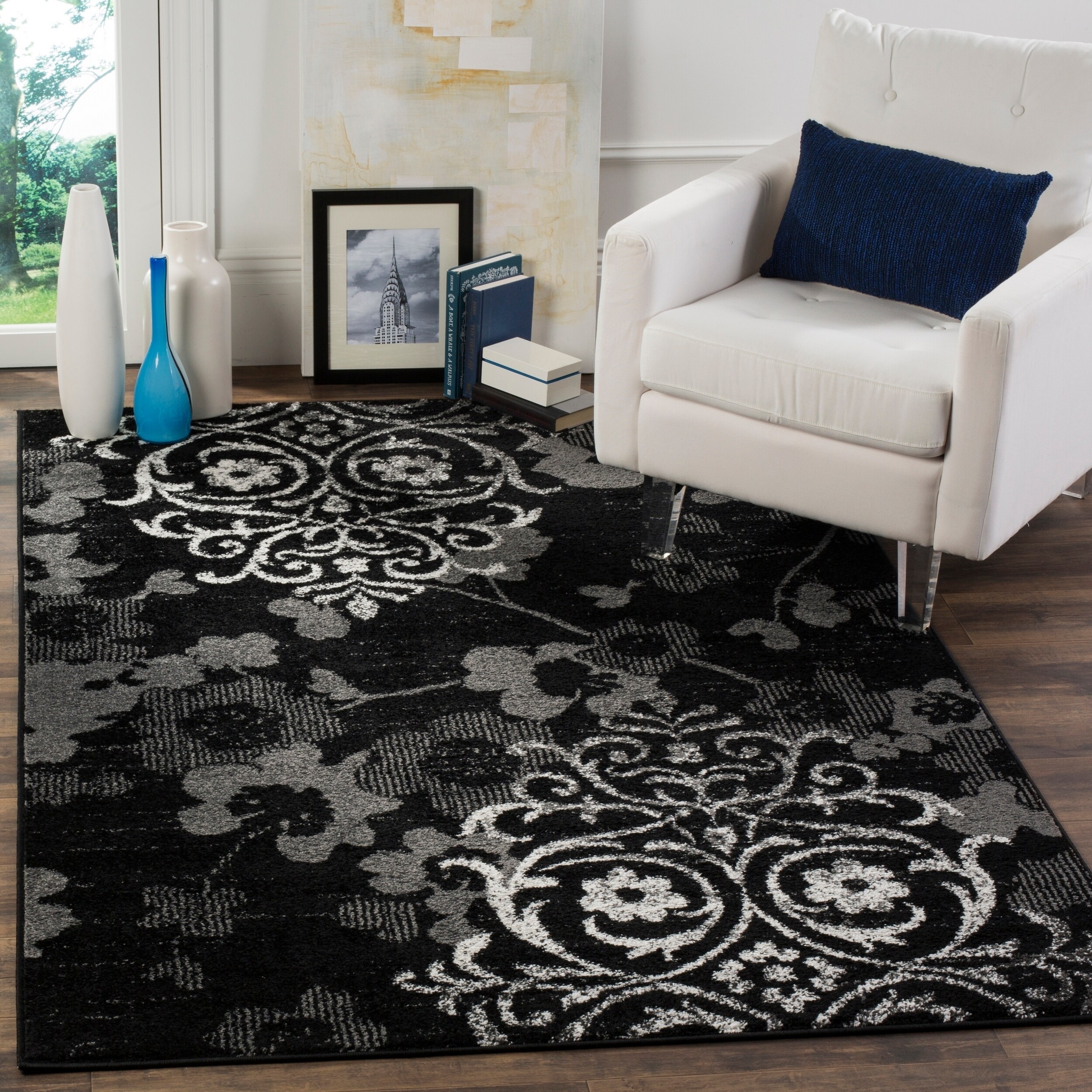 Safavieh Adirondack Vintage Damask Black Silver Rug 10 X 14 Safavieh Adirondack Vintage Damask Black Silver Rug 10 X 14 On Free Shipping Today 11742732
