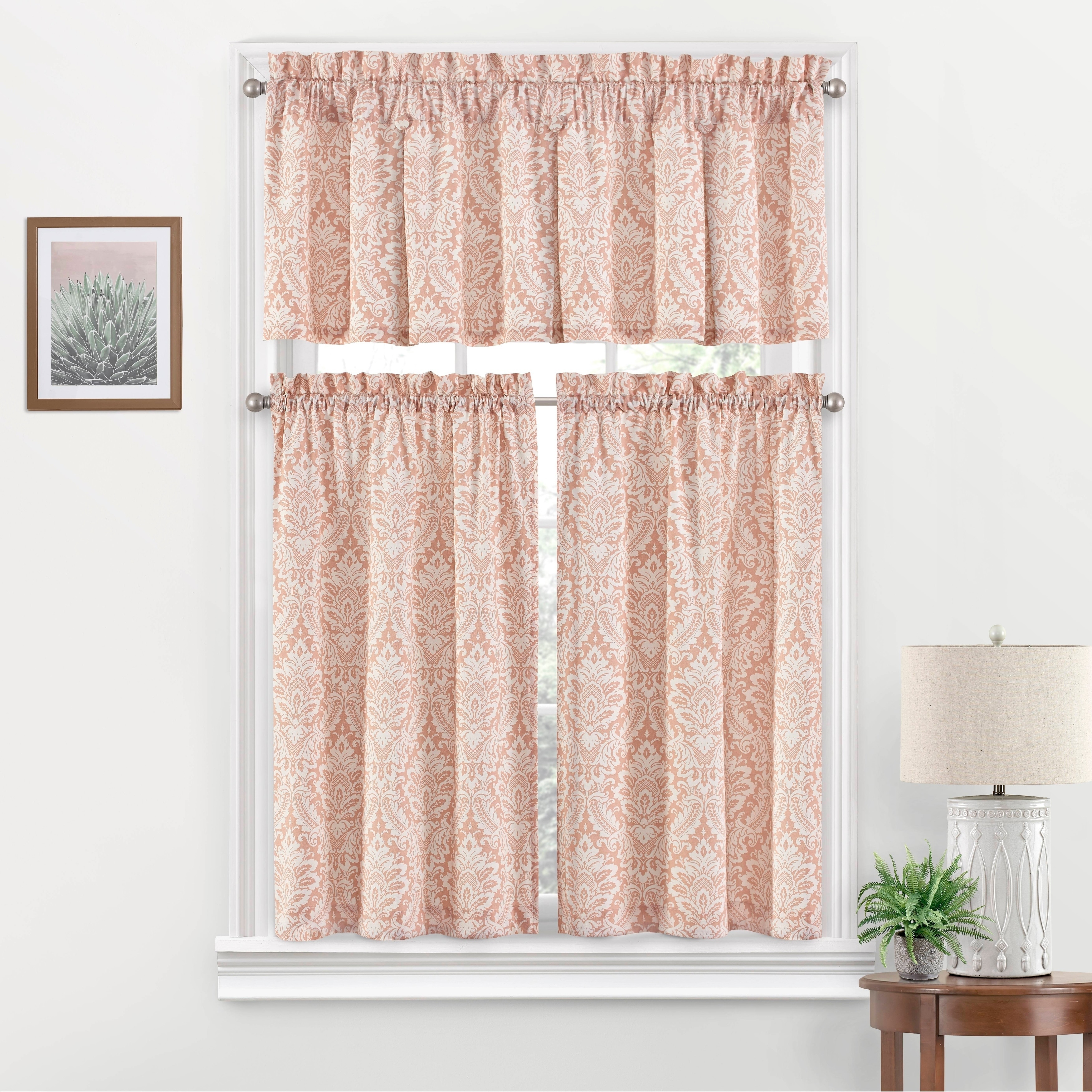 WAVERLY Kitchen Curtains Donnington 52 x 36 Small Panel Tiers Privacy Window Treatment Pair Bathroom Cornflower Living Room