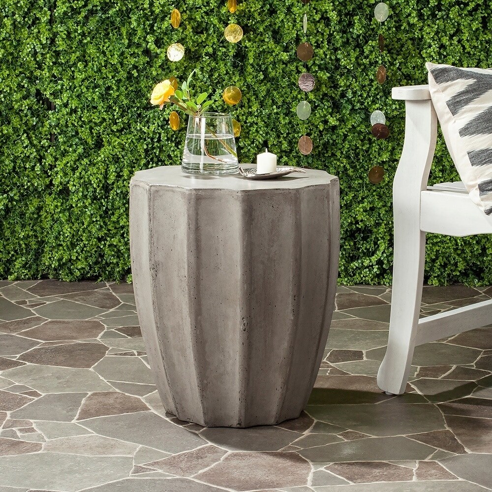 Shop Safavieh Jaslyn Concrete Indoor Outdoor Accent Table Dark