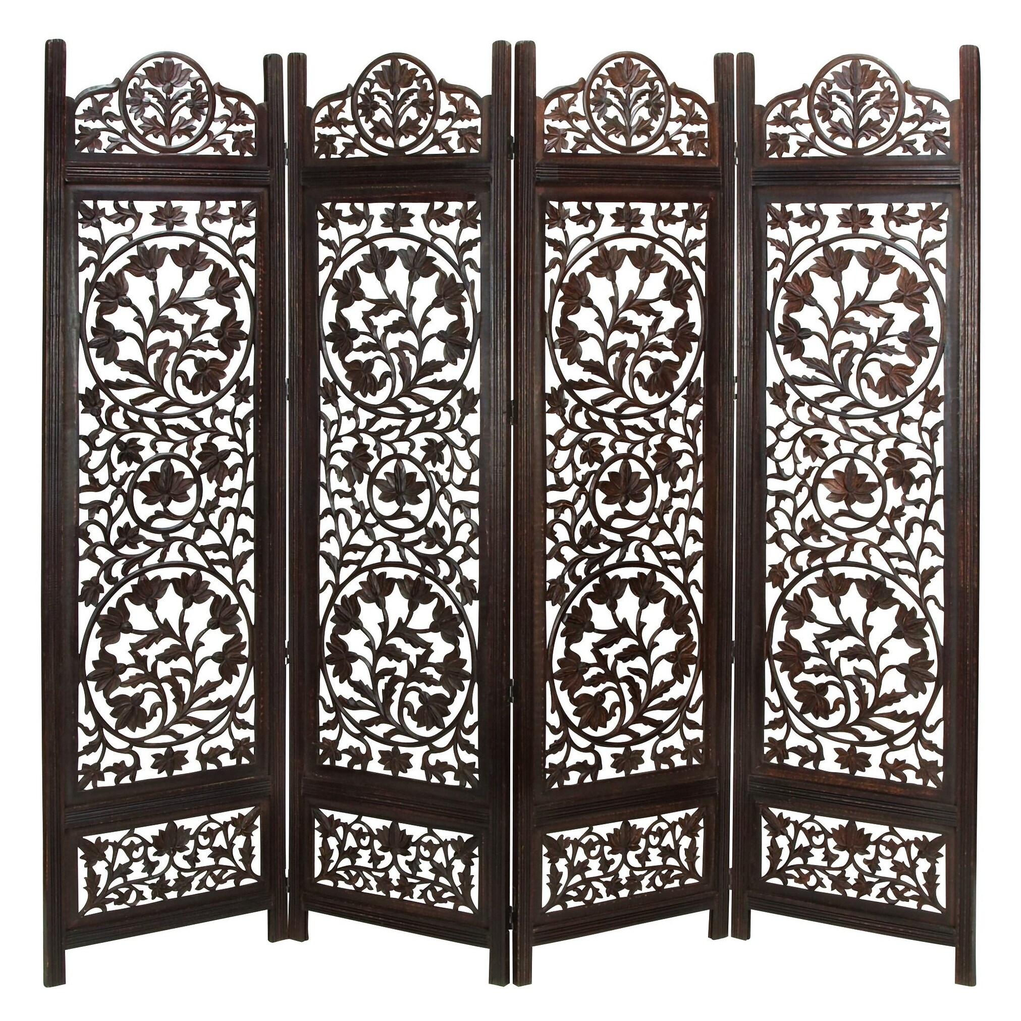 80 X 72 4 Panel Dark Brown Wood Room Divider By Studio 350 80 X 72 4 Panel Dark Brown Wood Room Divider By Studio 350 On Free Shipping Today 11837162