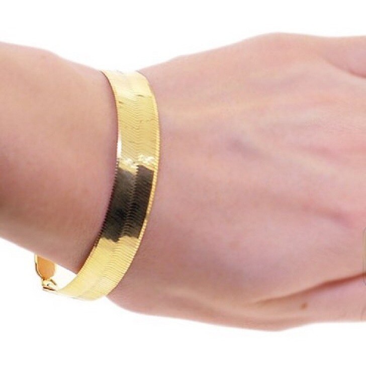 Simon Frank 10mm 14k Gold Silver Overlay Herringbone Bracelet Simon Frank 10mm 14k Gold Silver Overlay Herringbone Bracelet On Free Shipping Orders Over 45 11853857