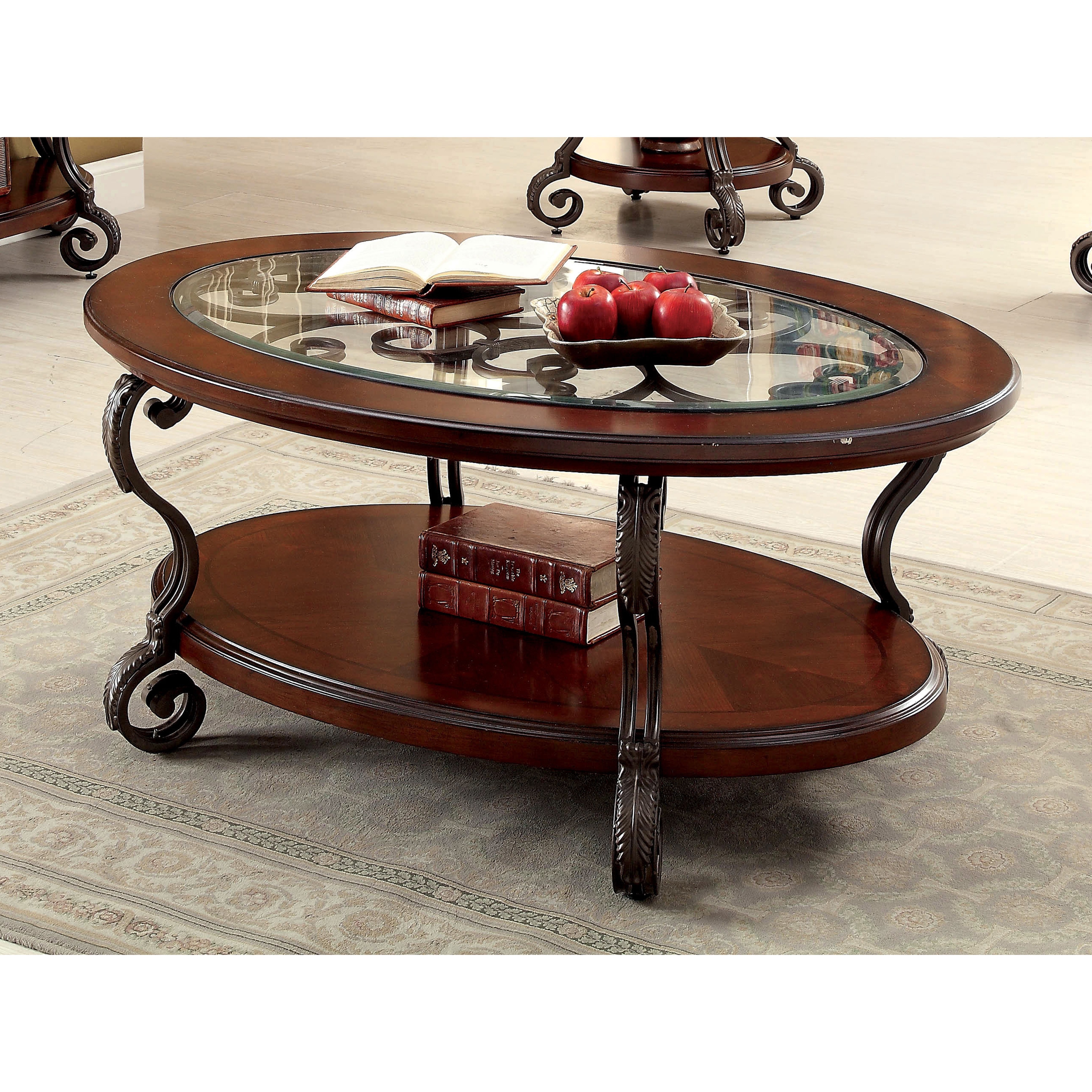 Cohler Traditional Brown Cherry Oval Coffee Table By Foa On Cohler Traditional Brown Cherry Oval Coffee Table By Foa On Free Shipping Today 11870761