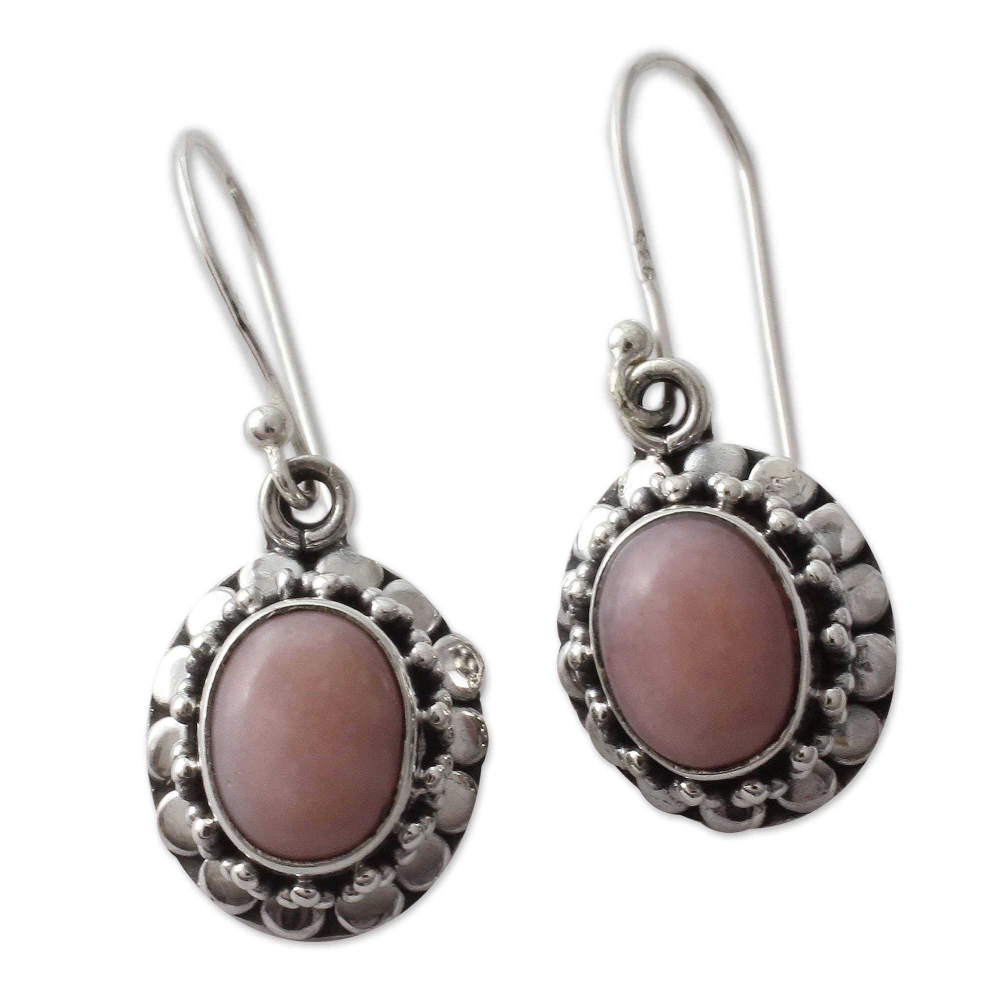 Handmade Sterling Silver Peace Pink Opal Earrings India Handmade Sterling Silver Peace Pink Opal Earrings India On Free Shipping Orders Over 45 11895495