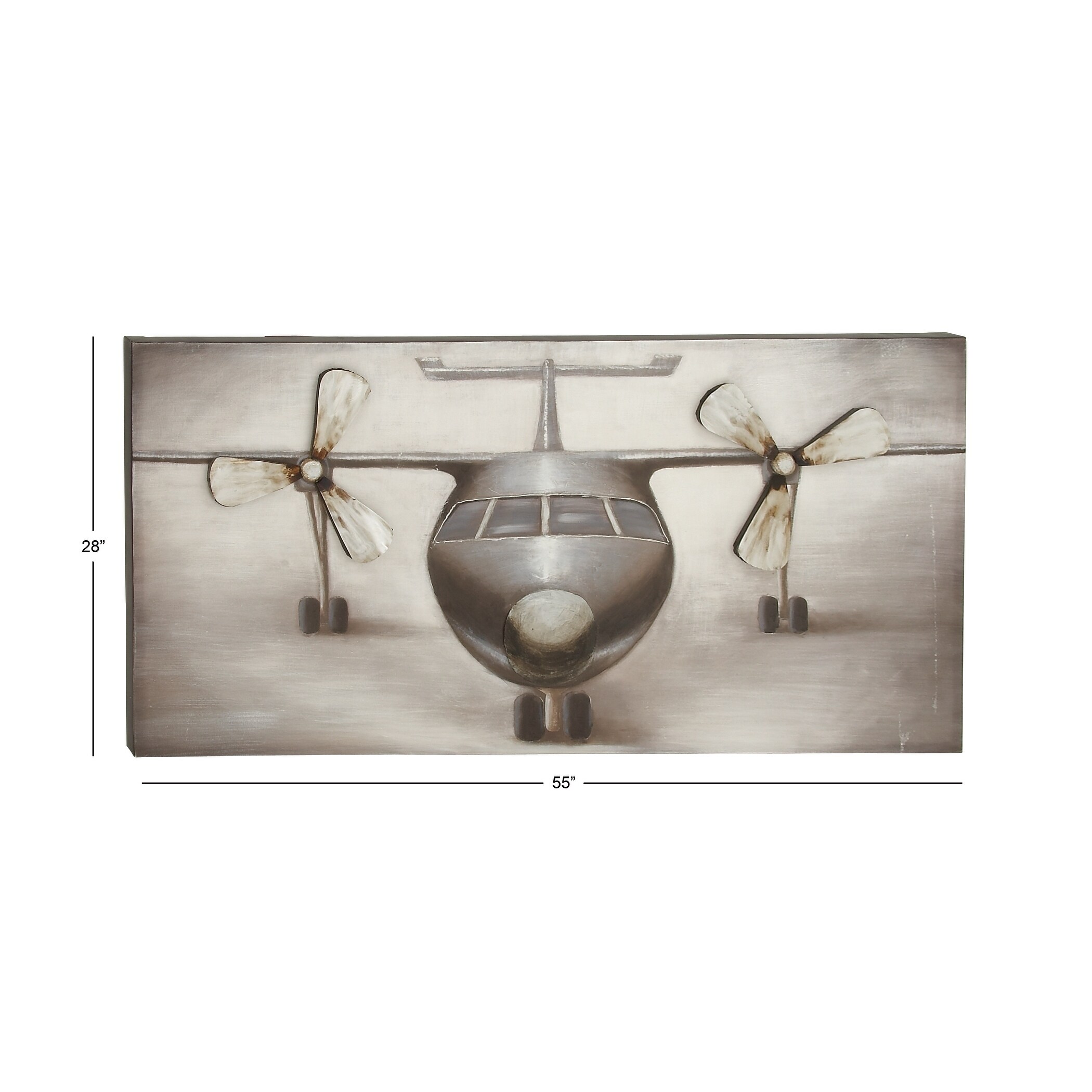 Industrial 28 X 55 Inch Vintage Airplane Canvas Art By Studio 350 Grey Overstock