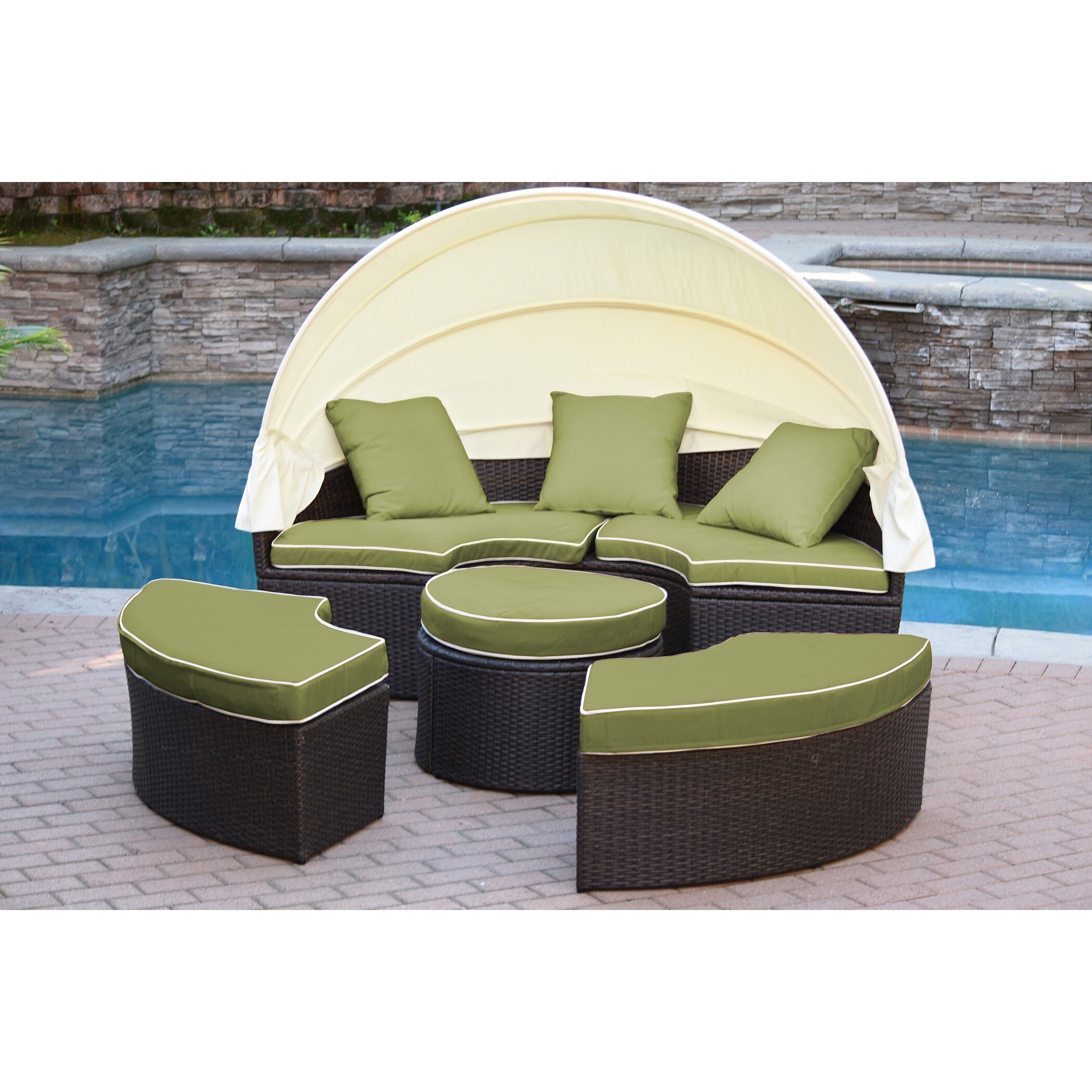 Jeco Resin Wicker All Weather 4 Piece Sectional Daybed With Jeco Resin Wicker All Weather 4 Piece Sectional Daybed With Cushions On Free Shipping Today 11936613