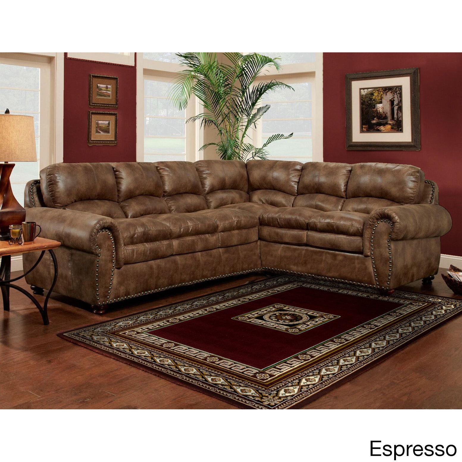 Sofa Trendz Brown Synthetic Leather Air Sectional Free Sofa Trendz Brown Synthetic Leather Air Sectional Free Shipping Today 11964456
