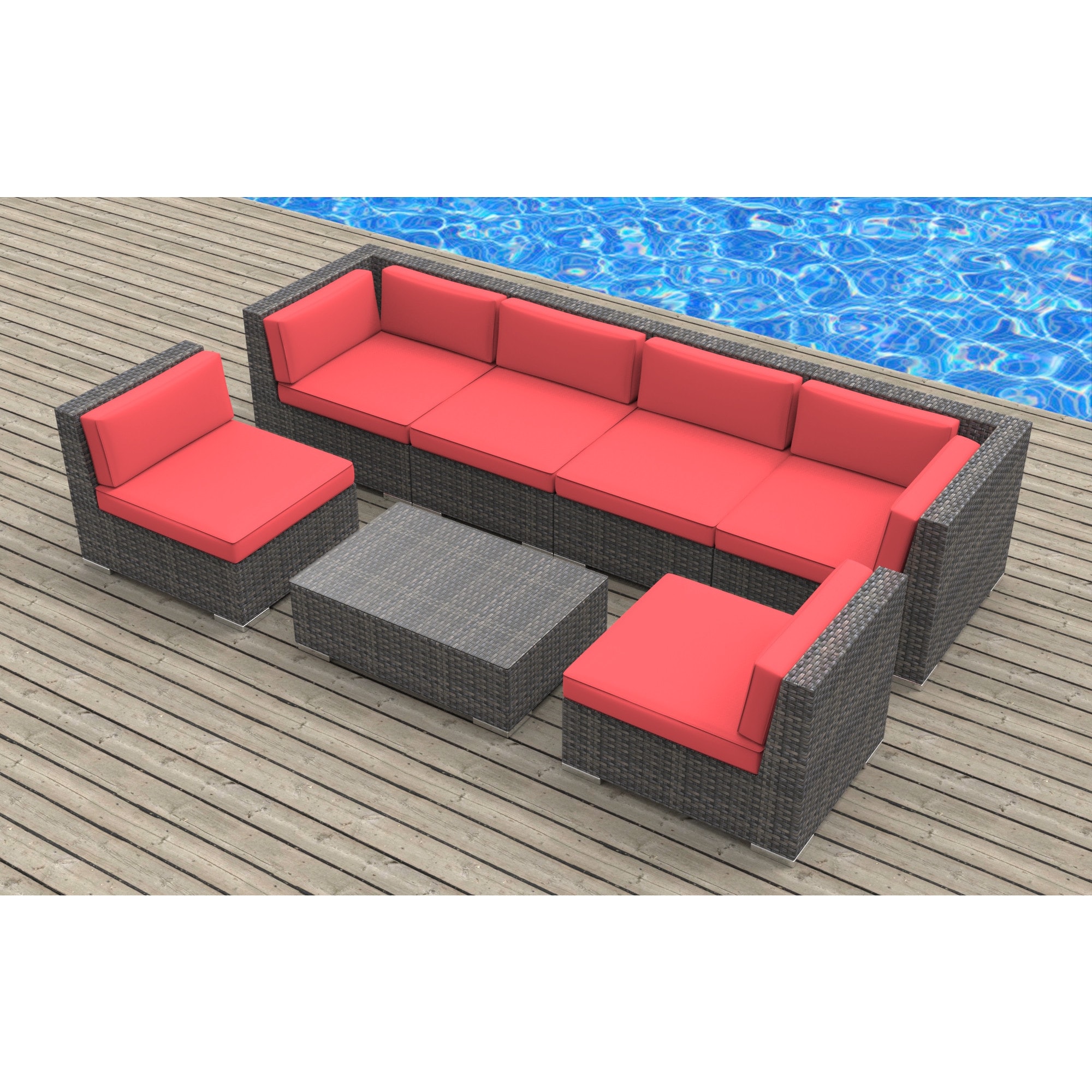 Urban Furnishing Oahu Wicker Rattan 7 Piece Sectional Sofa Outdoor Urban Furnishing Oahu Wicker Rattan 7 Piece Sectional Sofa Outdoor Patio Furniture Set Free Shipping Today 18890550