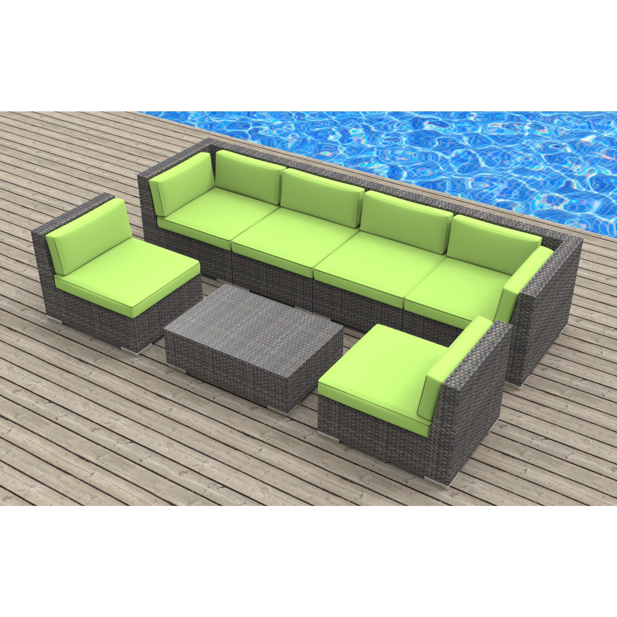 Urban Furnishing Oahu Wicker Rattan 7 Piece Sectional Sofa Urban Furnishing Oahu Wicker Rattan 7 Piece Sectional Sofa Outdoor Patio Furniture Set On Free Shipping Today 12017794