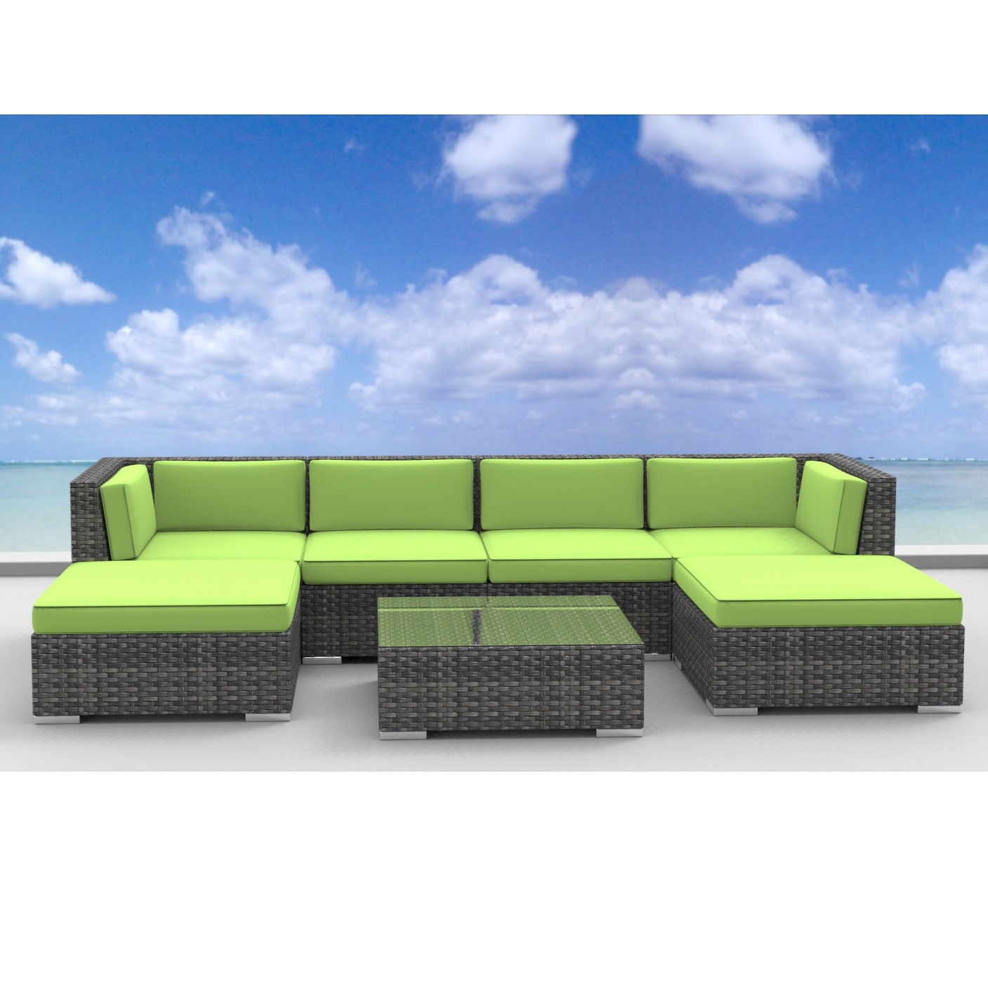 Urban Furnishing Maui Rattan 7 Piece Outdoor Sectional Sofa Urban Furnishing Maui Rattan 7 Piece Outdoor Sectional Sofa Patio Furniture Set