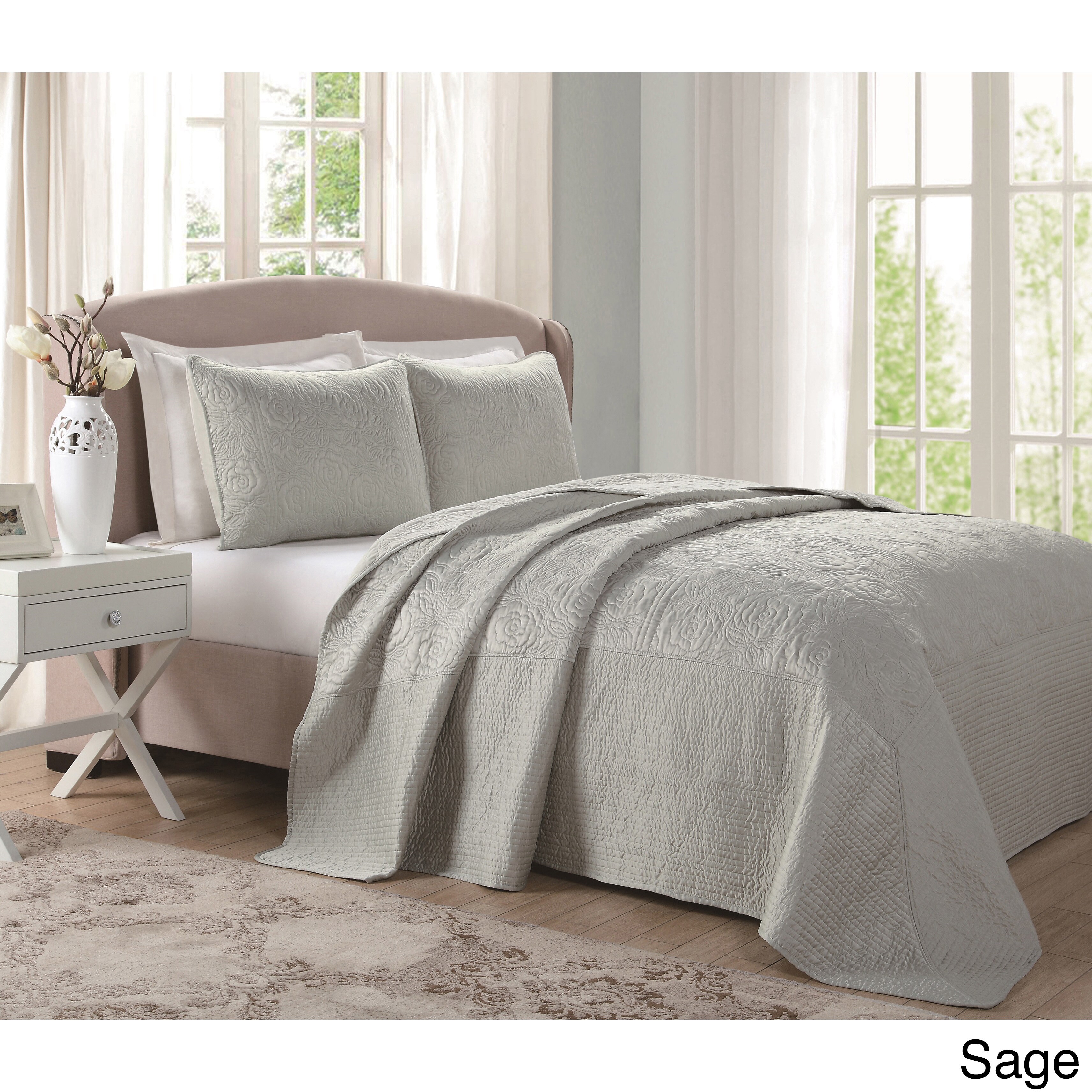 Laura Ashley Silky Satin Quilted Bedspread Ships To Canada Laura Ashley Silky Satin Quilted Bedspread Ships To Canada 12032875