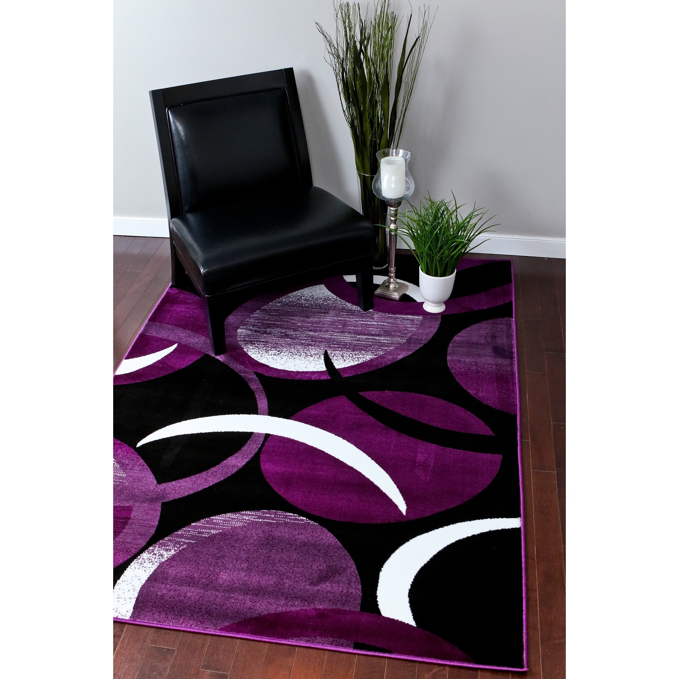 1062 Collection Black Purple White Polypropylene Abstract Area 1062 Collection Black Purple White Polypropylene Abstract Area Rug 4 X 5 3 Free Shipping Today 12034365