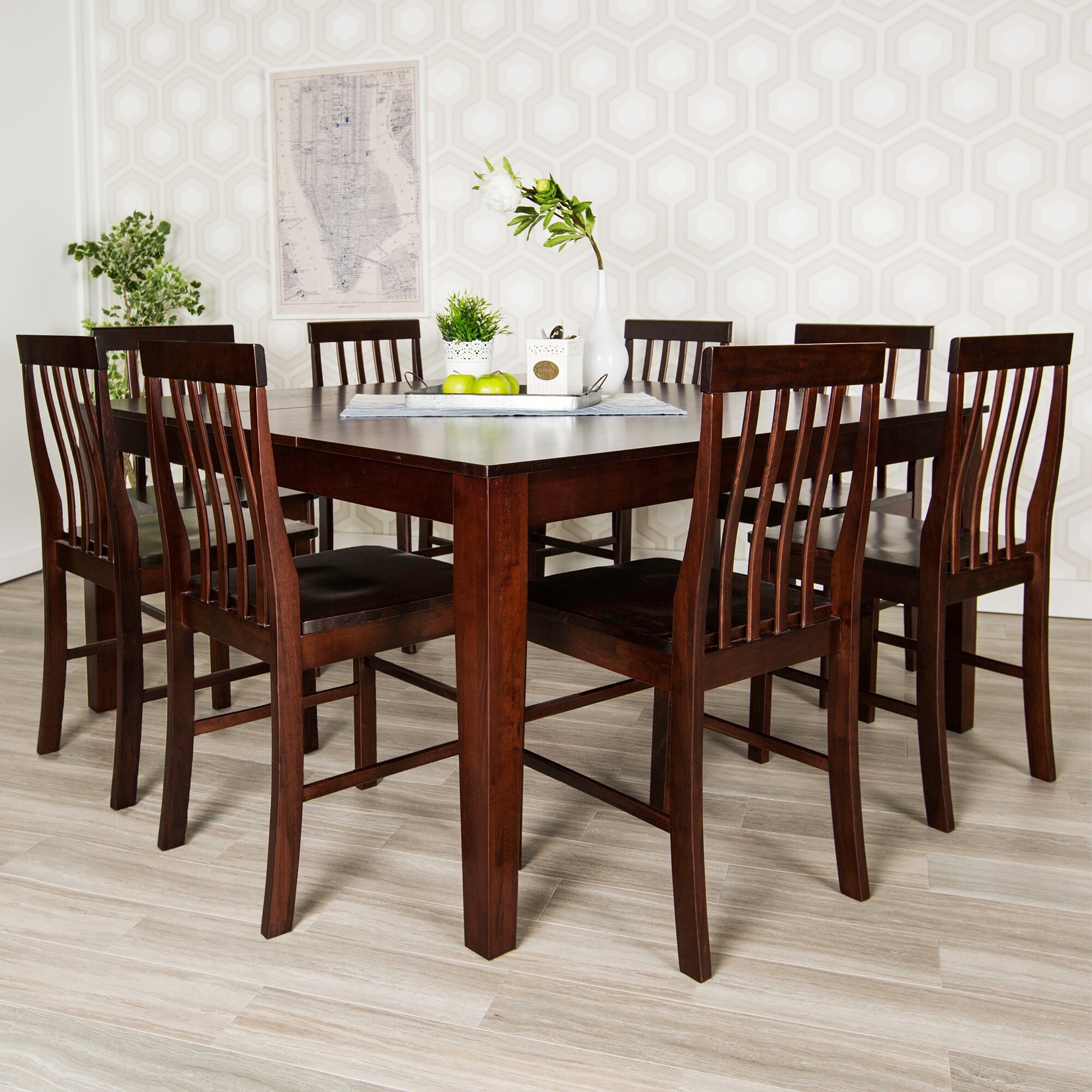 60 Inch Cappuccino Square Wood Dining Table Free Shipping Today