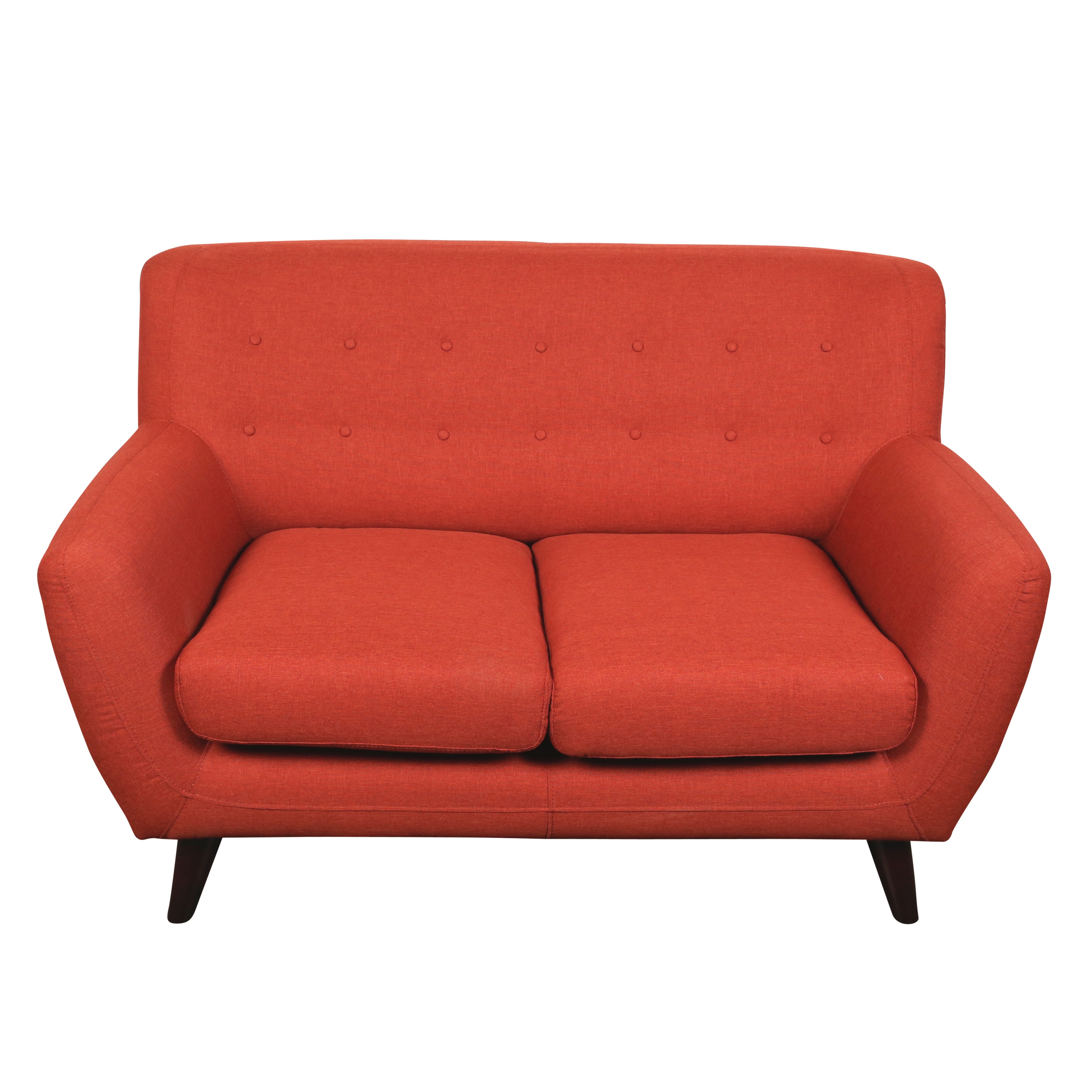 Porter E Pumpkin Orange Mid Century Modern Loveseat On Porter E Pumpkin Orange Mid Century Modern Loveseat On Free Shipping Today 12049987