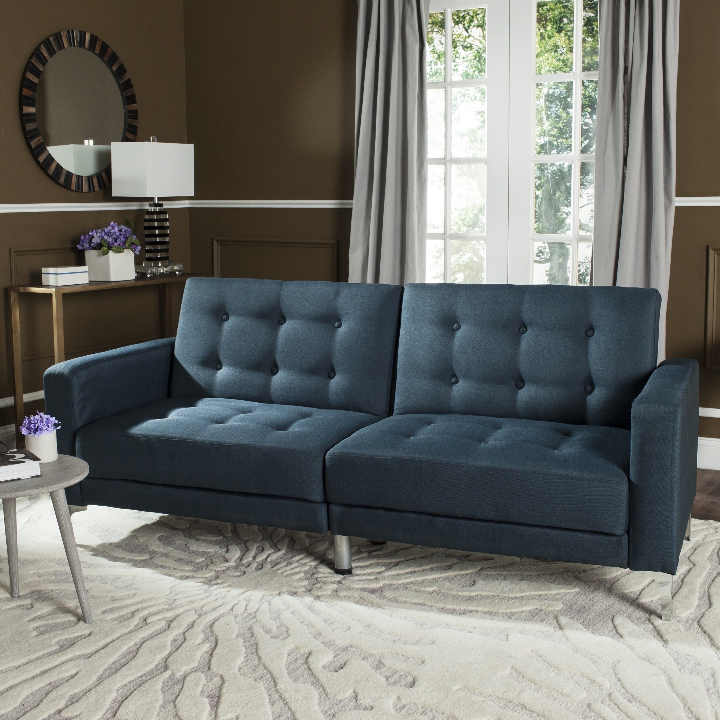 Safavieh Soho Two In One Foldable Navy Loveseat Sofa Bed Free Safavieh Soho Two In One Foldable Navy Loveseat Sofa Bed Free Shipping Today 12077536
