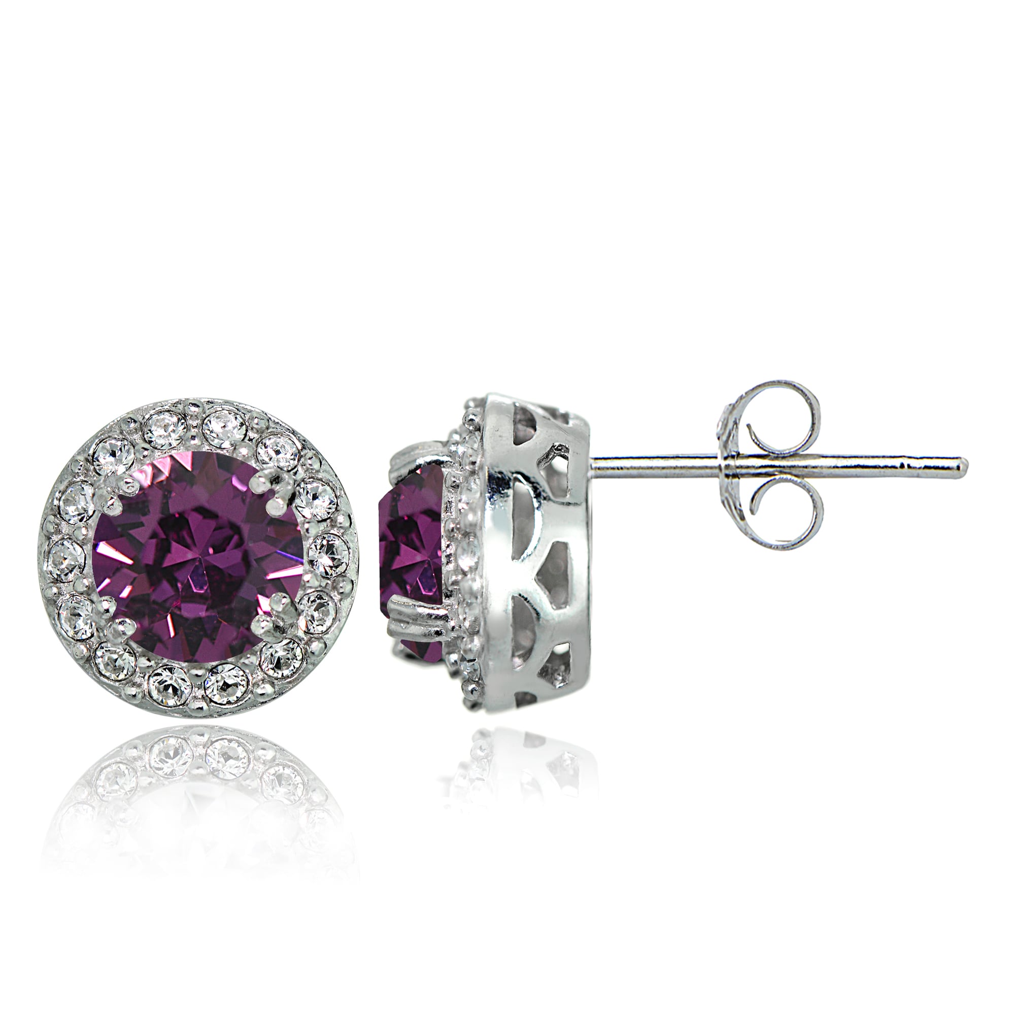 Crystal Ice Sterling Silver Swarovski Elements Birthstone Halo Crystal Ice Sterling Silver Swarovski Elements Birthstone Halo Stud Earrings On Free Shipping Orders Over 45 12113384