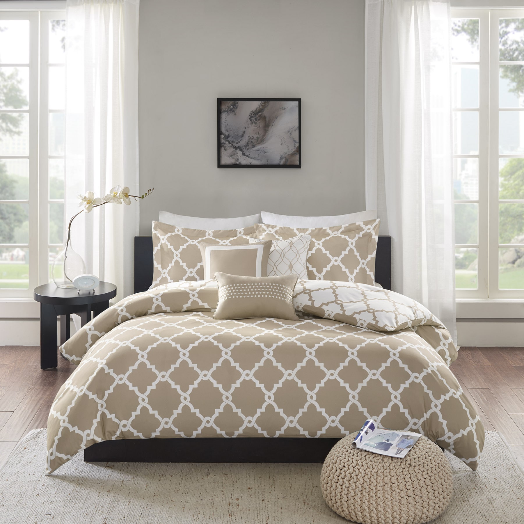 Clay Alder Home Denver Taupe 6 Piece Reversible Duvet Cover Set Clay Alder Home Denver Taupe 6 Piece Reversible Duvet Cover Set Free Shipping Today 18980121
