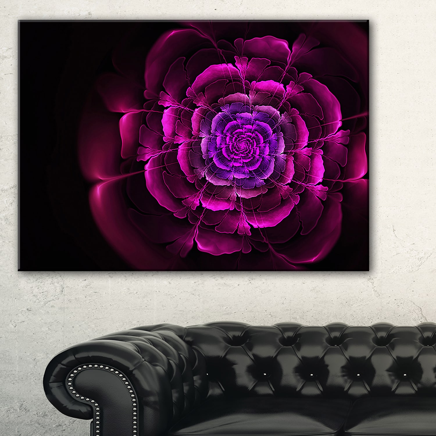 Fractal Purple Rose In Dark Fl Large Abstract Art Canvas Fractal Purple Rose In Dark Fl Large Abstract Art Canvas Print