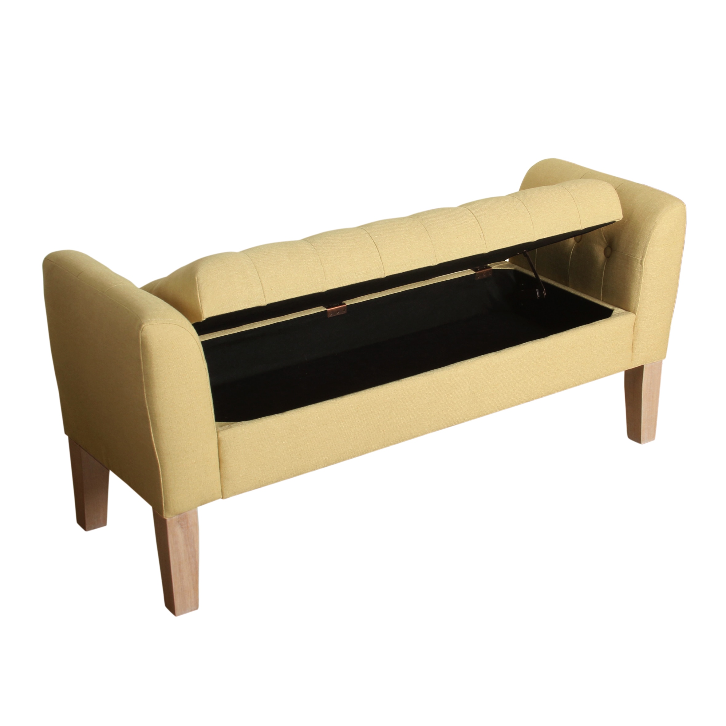 Homepop Kate Tufted Storage Bench Settee Soft Yellow Free Homepop Kate Tufted Storage Bench Settee Soft Yellow Free Shipping Today 12138395