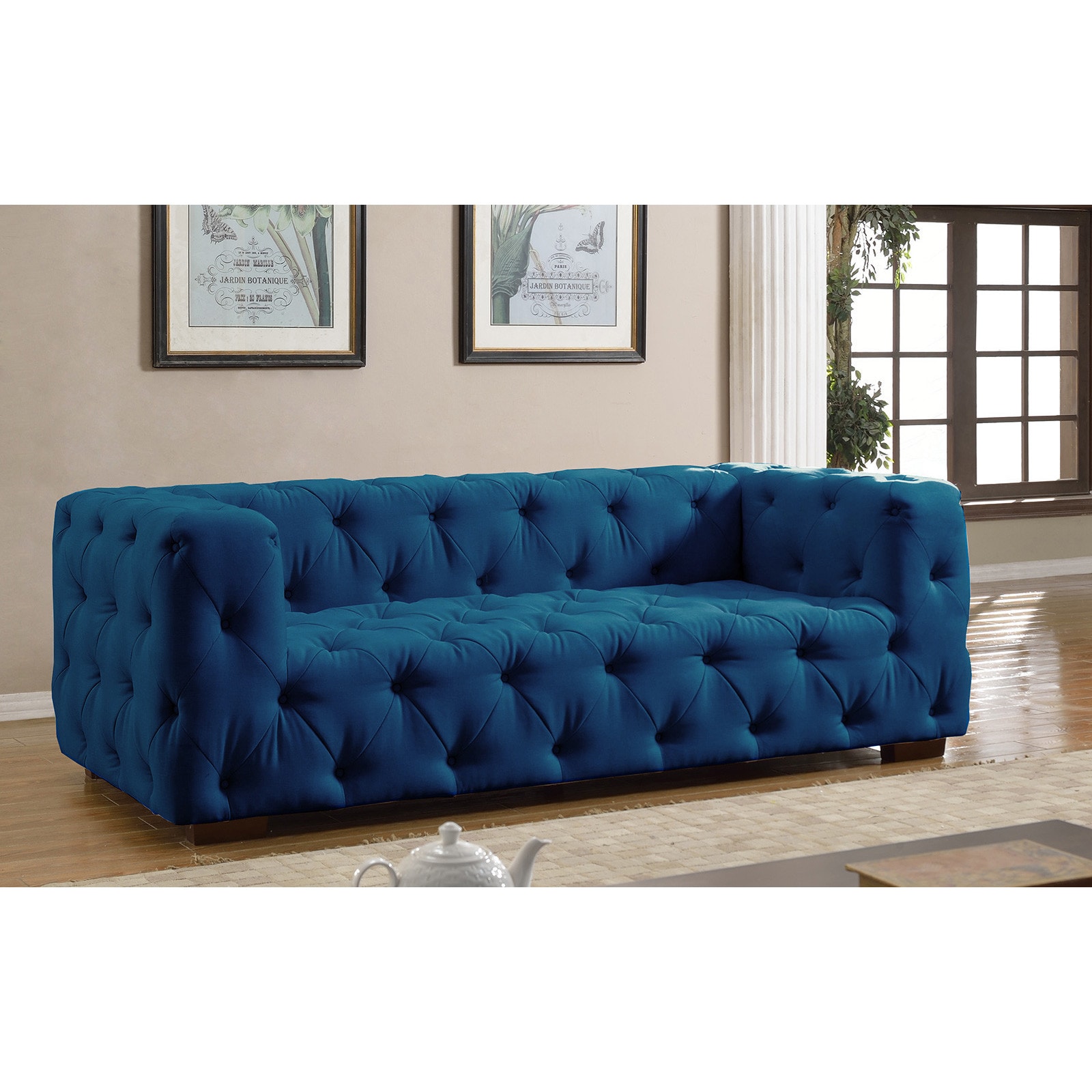 Luxurious Modern Large Tufted Linen Fabric Sofa Free Shipping Luxurious Modern Large Tufted Linen Fabric Sofa Free Shipping Today 12179210