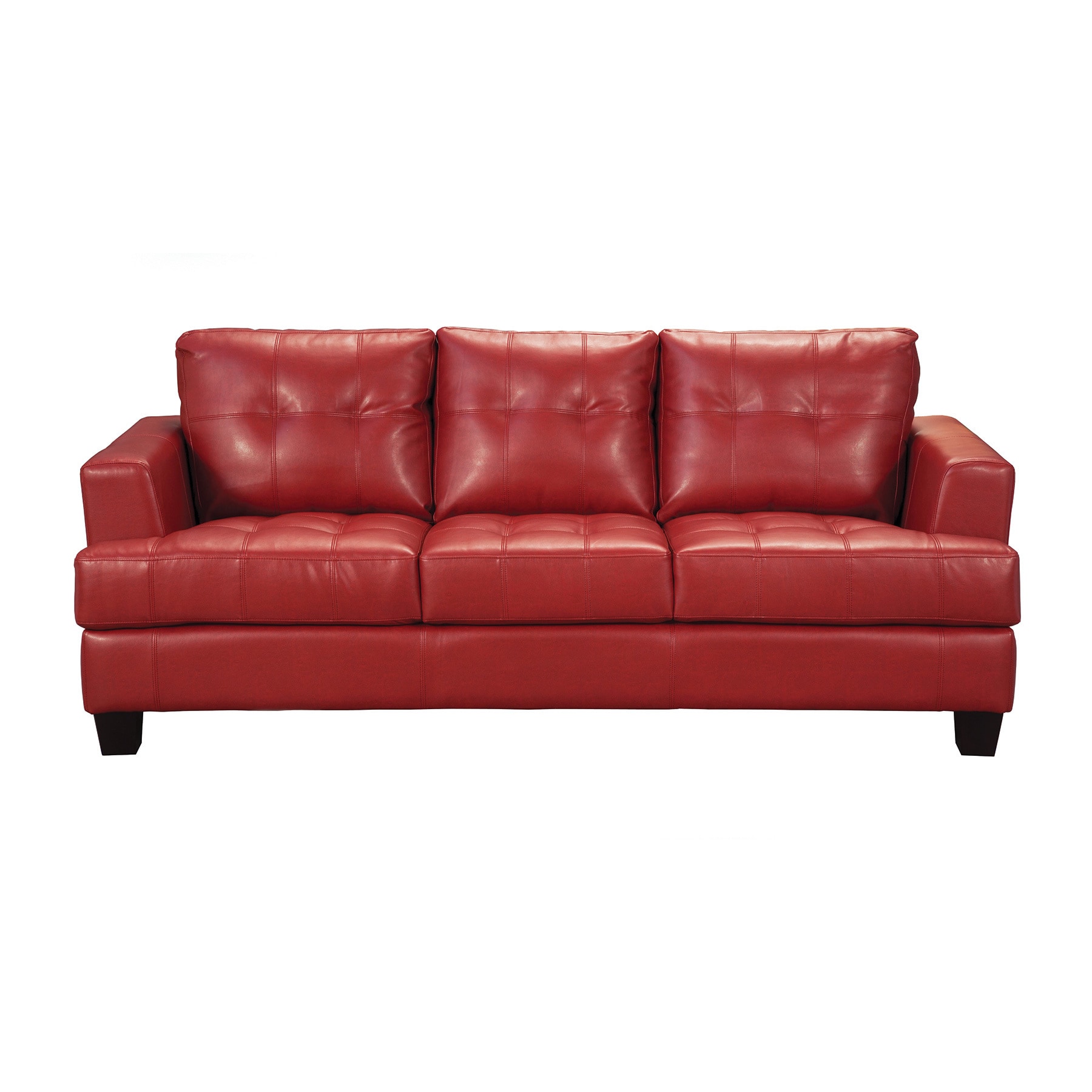 Shop coaster company red bonded leather sofa free shipping today overstock com 12189748