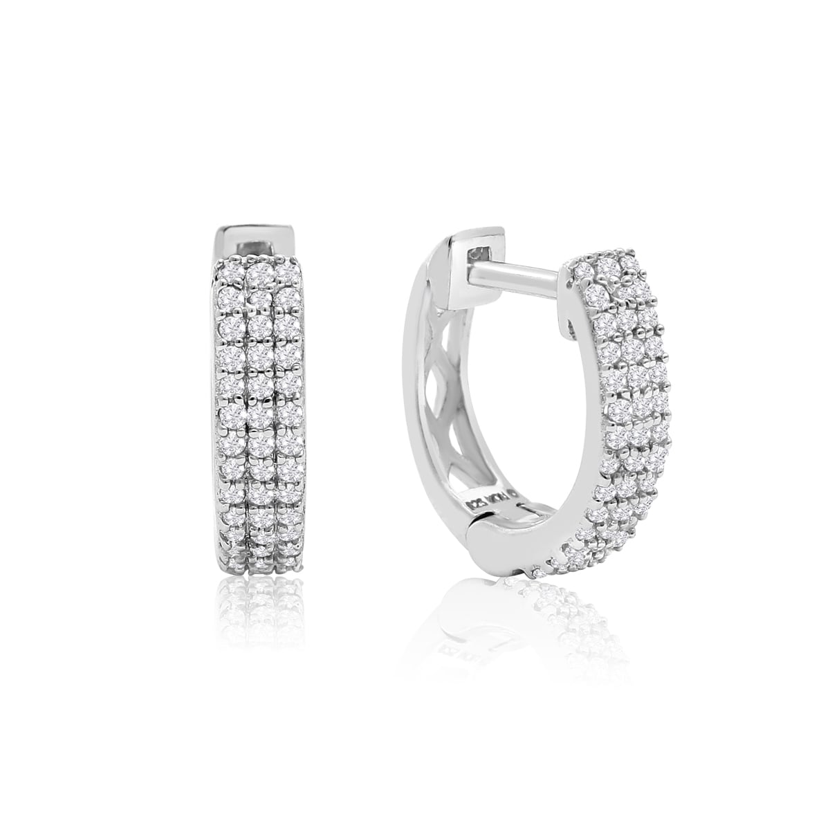 Sterling Silver 1 4ct Tdw Diamond Hoop Earrings 2 Inch Sterling Silver 1 4ct Tdw Diamond Hoop Earrings 2 Inch Free Shipping Today 12215485