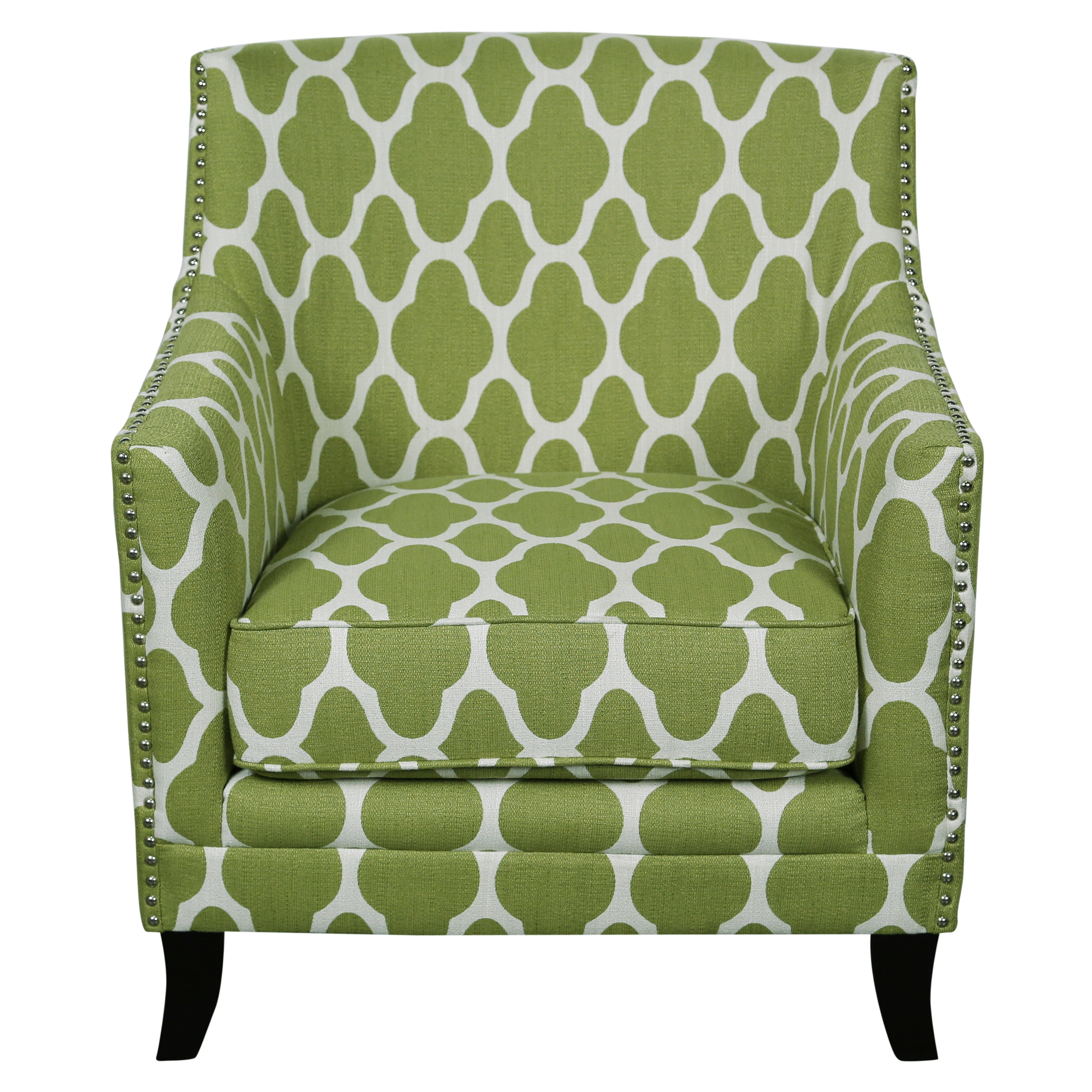 shop porter cassie apple green and white arabesque accent chair with