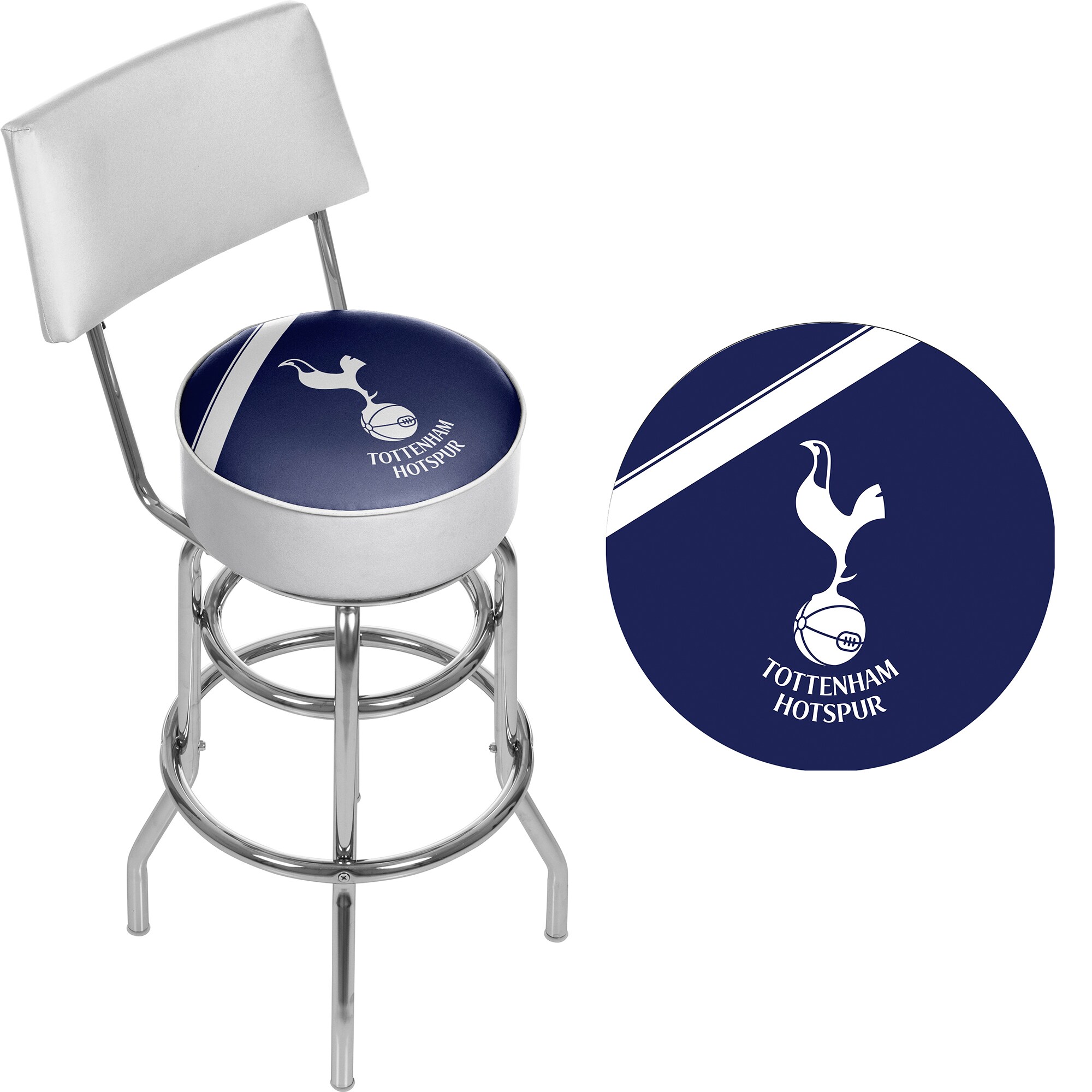 English Premier League Swivel Bar Stool With Back Tottenham Hotspurs