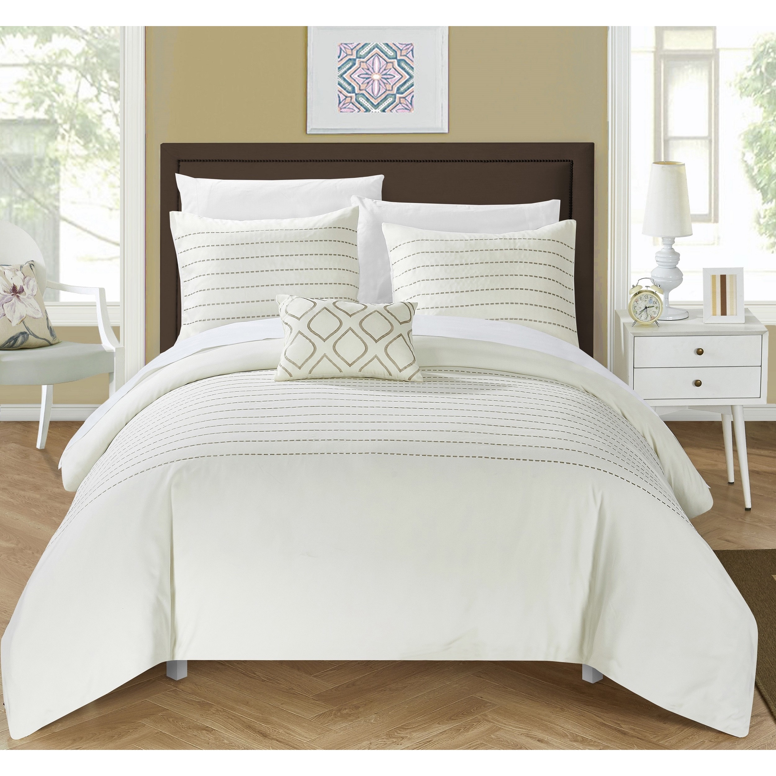 Chic Home 4 Piece Kingston Beige Duvet Cover Set Free Shipping