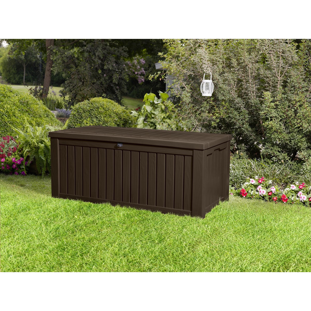 Keter Rockwood Plastic Deck Storage 150 Gallon Brown Patio Bench Keter Rockwood Plastic Deck Storage 150 Gallon Brown Patio Bench Box Free Shipping Today 19140502