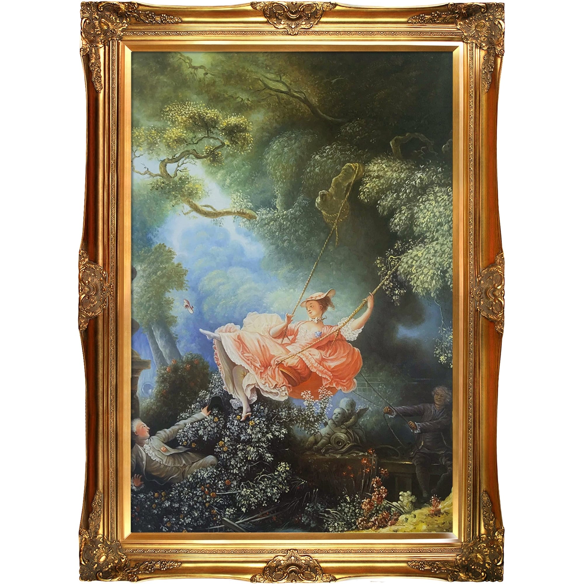 Jean Fragonard The Swing C 1765 Hand Painted Framed Canvas Art