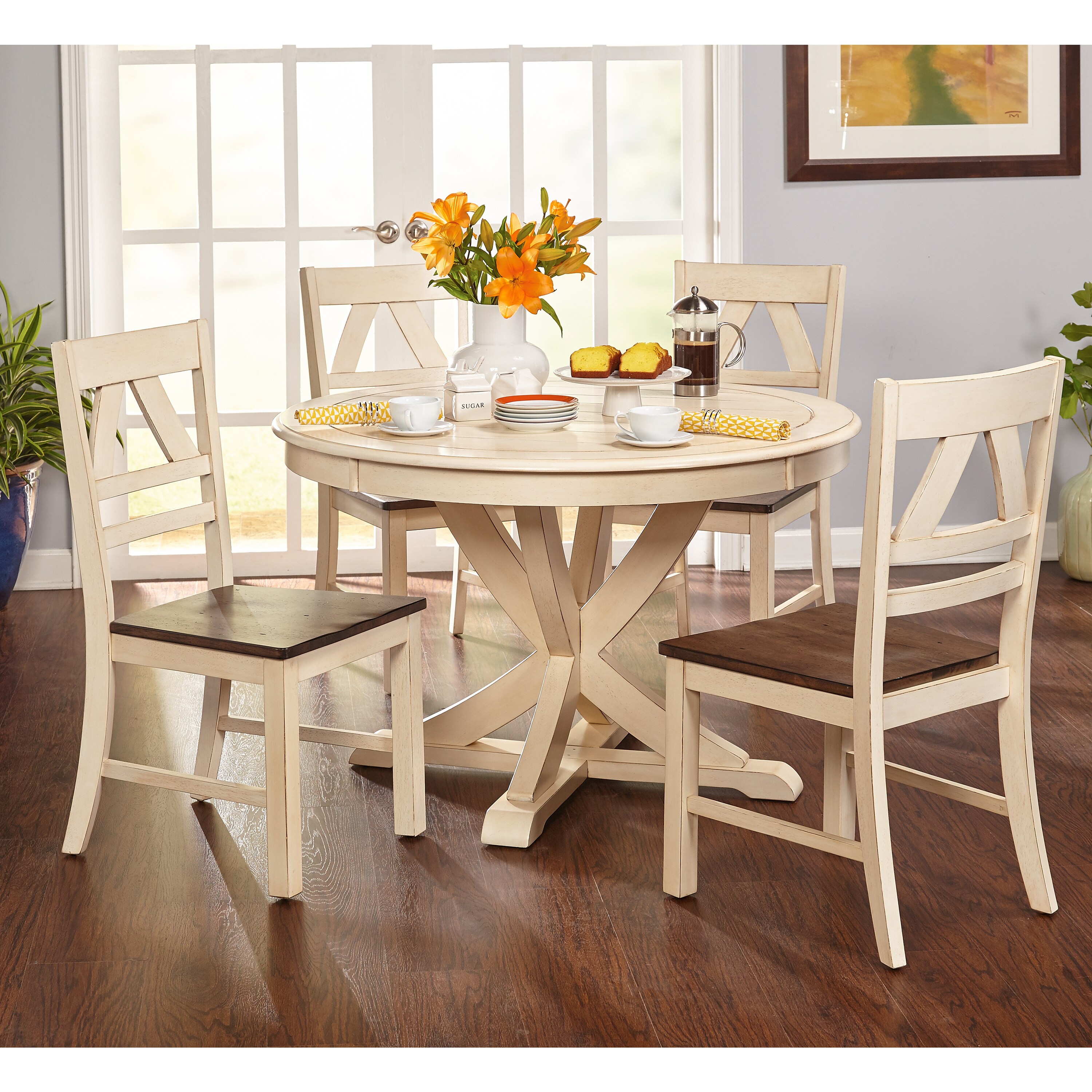 Shop Simple Living Vintner Country Style Antique White Round Dining