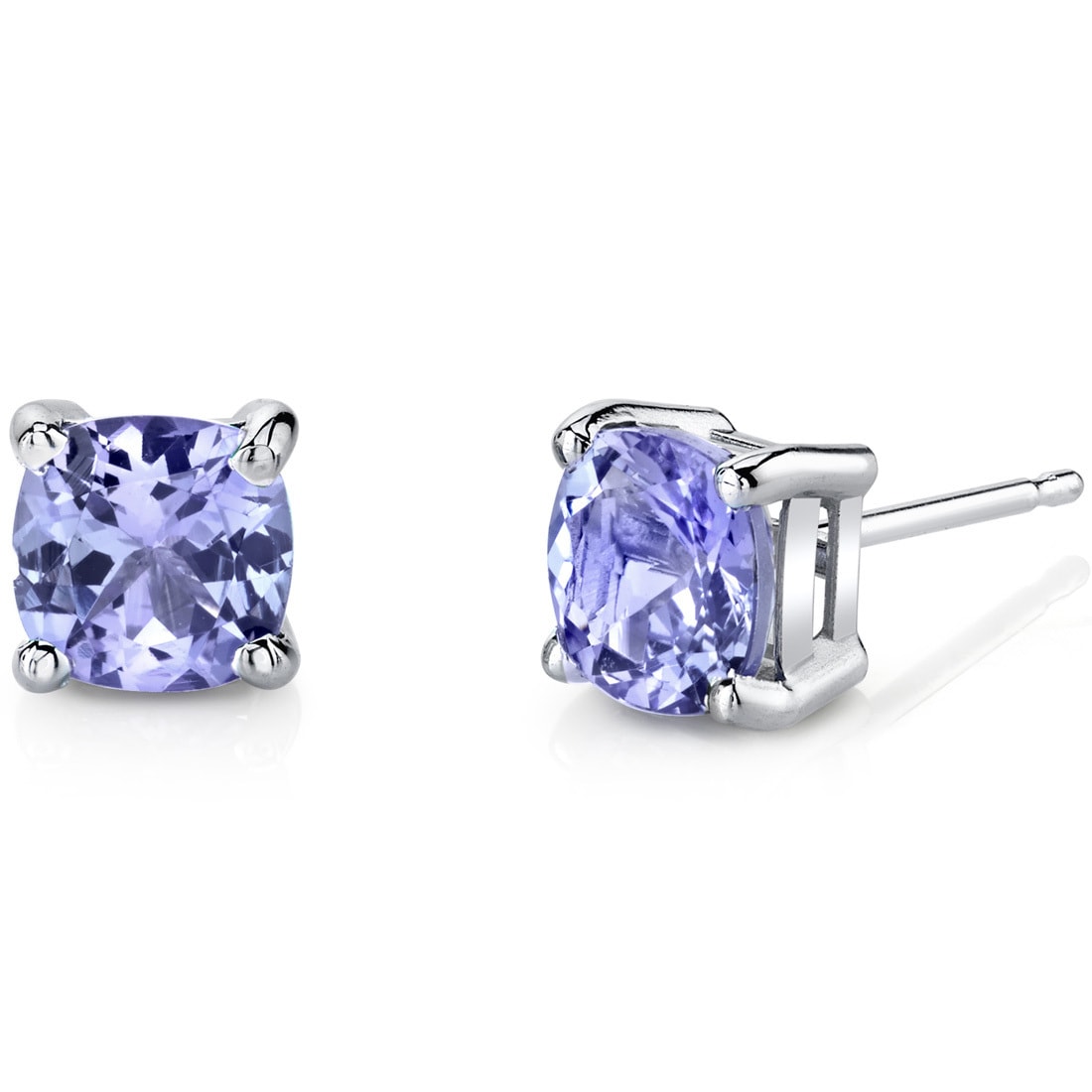Oravo 14k White Gold 2 00 Carats Tanzanite Cushion Cut Stud Oravo 14k White Gold 2 00 Carats Tanzanite Cushion Cut Stud Earrings On Free Shipping Today 12390884