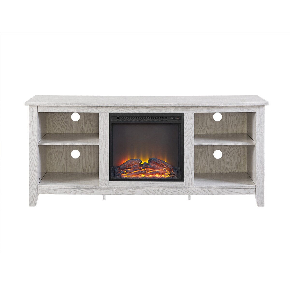 Shop 58 Fireplace Tv Stand Console White Wash 58 X 16 X 24h