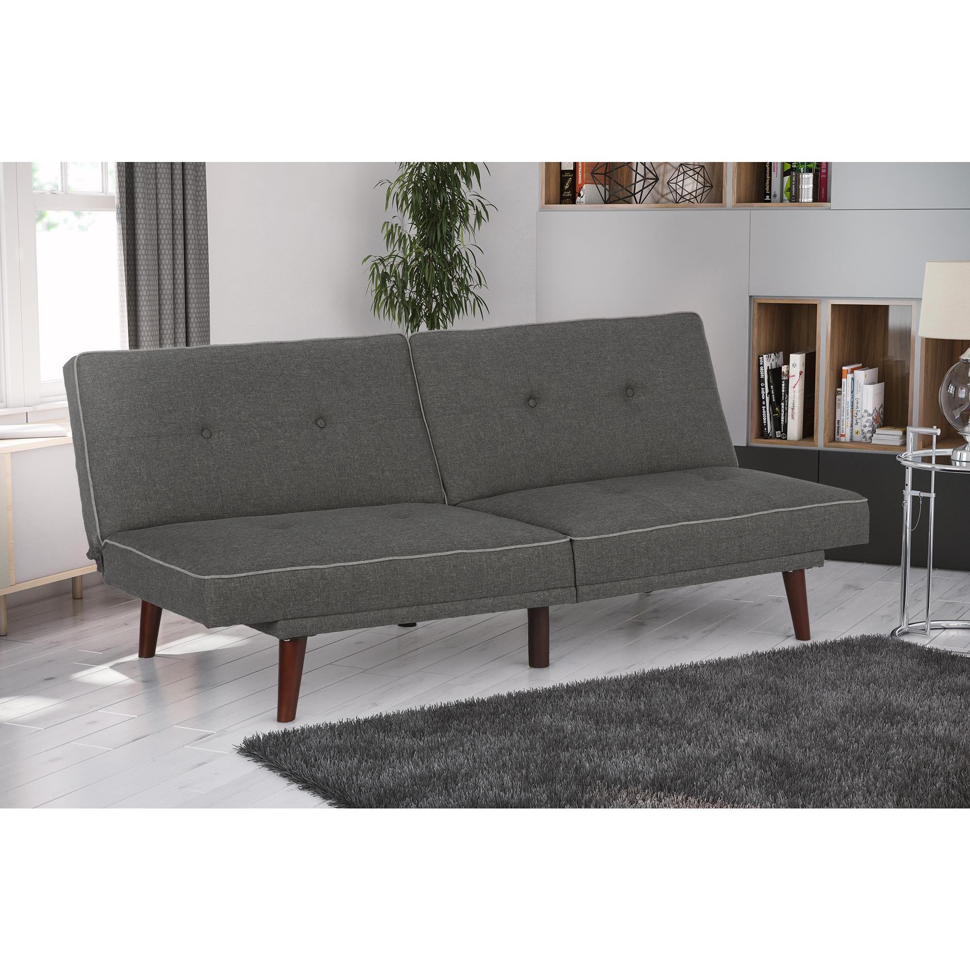 Dhp Olivia Grey Linen Memory Foam Futon Free Shipping Today Dhp Olivia Grey Linen Memory Foam Futon