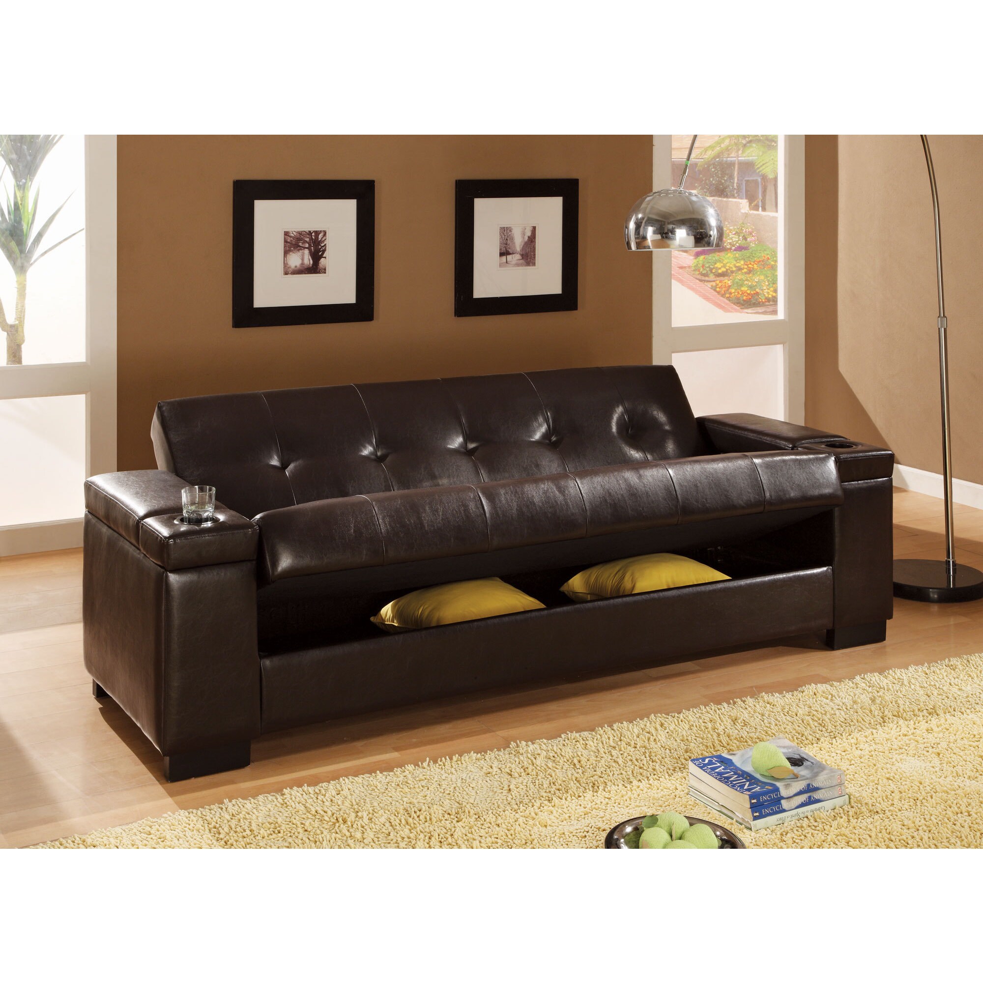 Coaster Company Brown Vinyl Sofa Bed