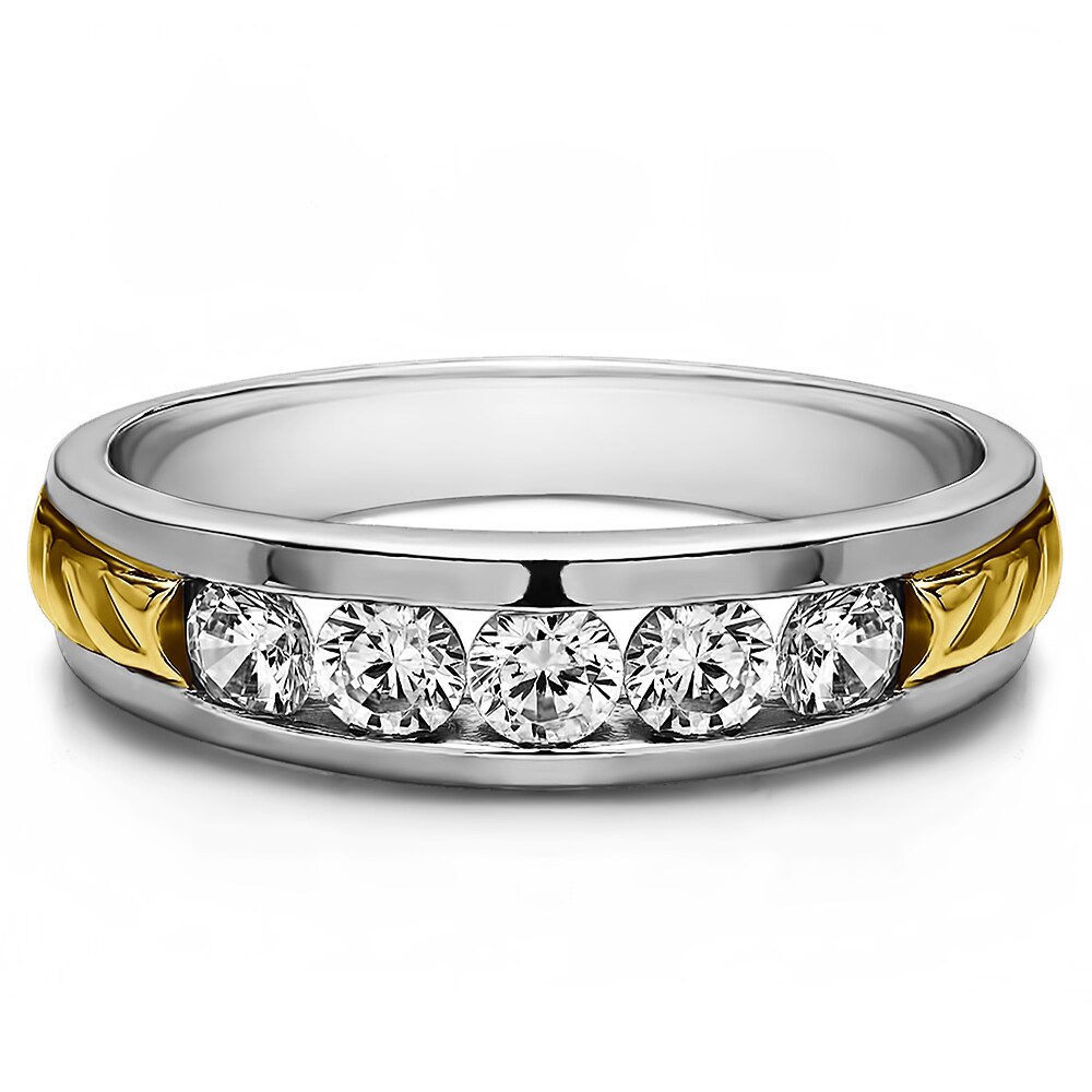 Twobirch 14k White Gold Unique Men S Wedding Ring Or Twobirch 14k White Gold Unique Men S Wedding Ring Or Fashion With Diamonds Free Shipping Today 19345305