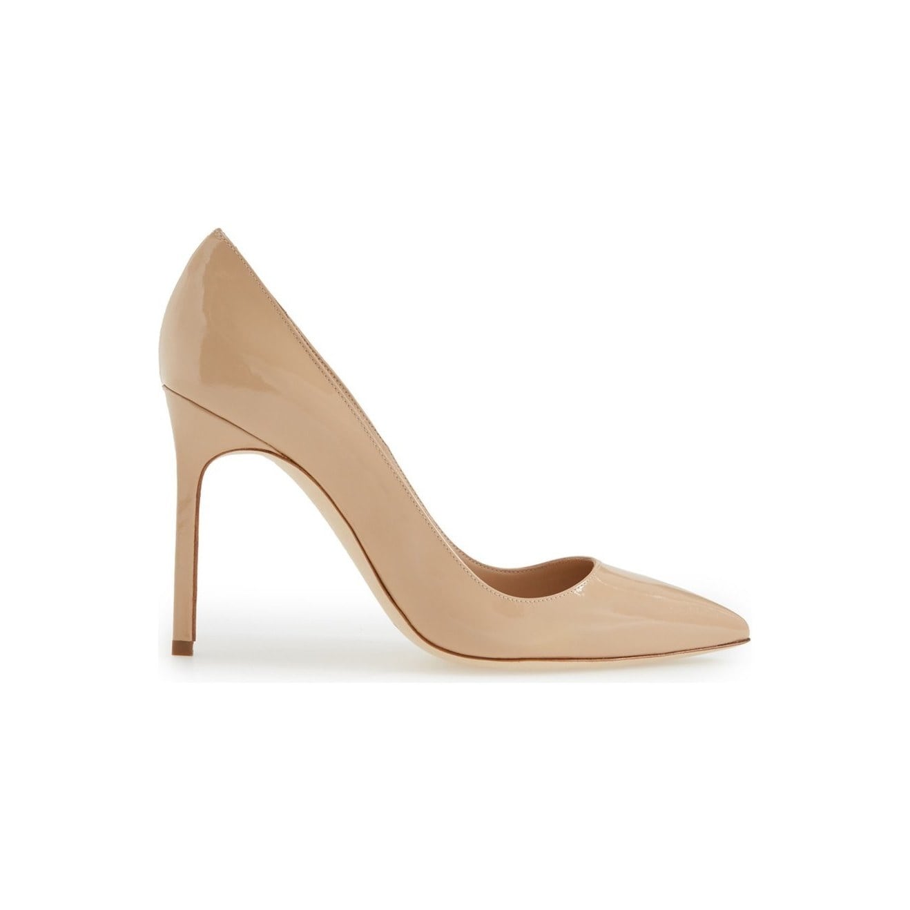Nude patent leather heels strangle