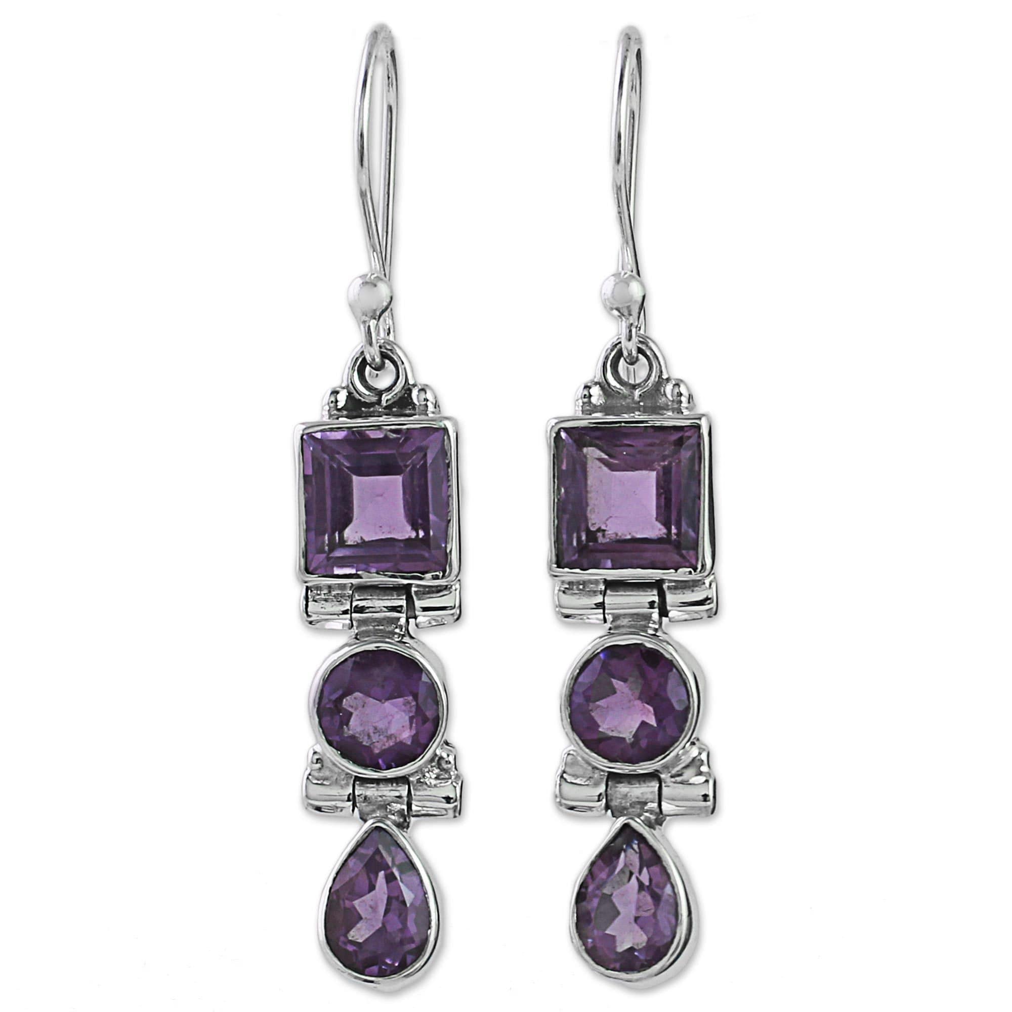 Handmade Sterling Silver Lavender Glamour Amethyst Earrings Handmade Sterling Silver Lavender Glamour Amethyst Earrings India On Free Shipping Today 12548601
