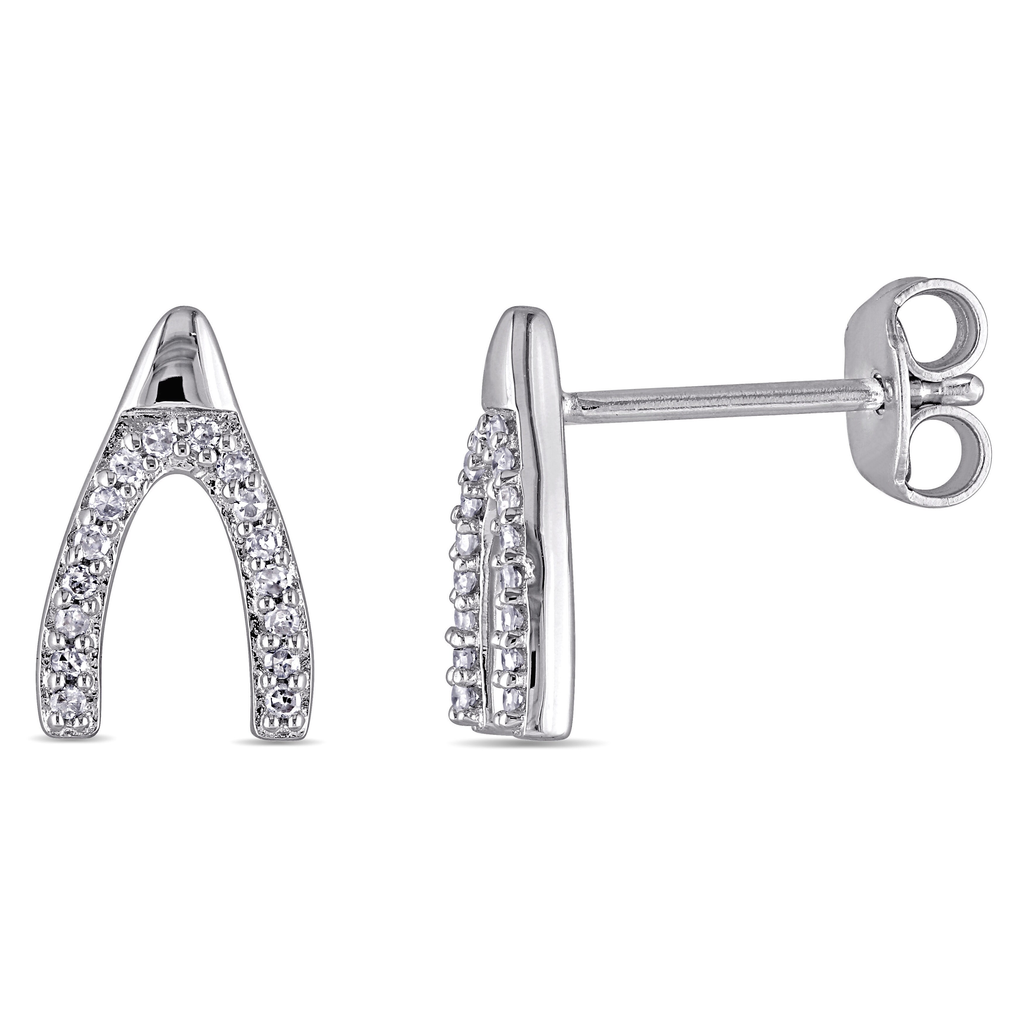 Miadora 1 10ct Tdw Diamond Horseshoe Earrings In Sterling Miadora 1 10ct Tdw Diamond Horseshoe Earrings In Sterling Silver On Free Shipping Today 12555350