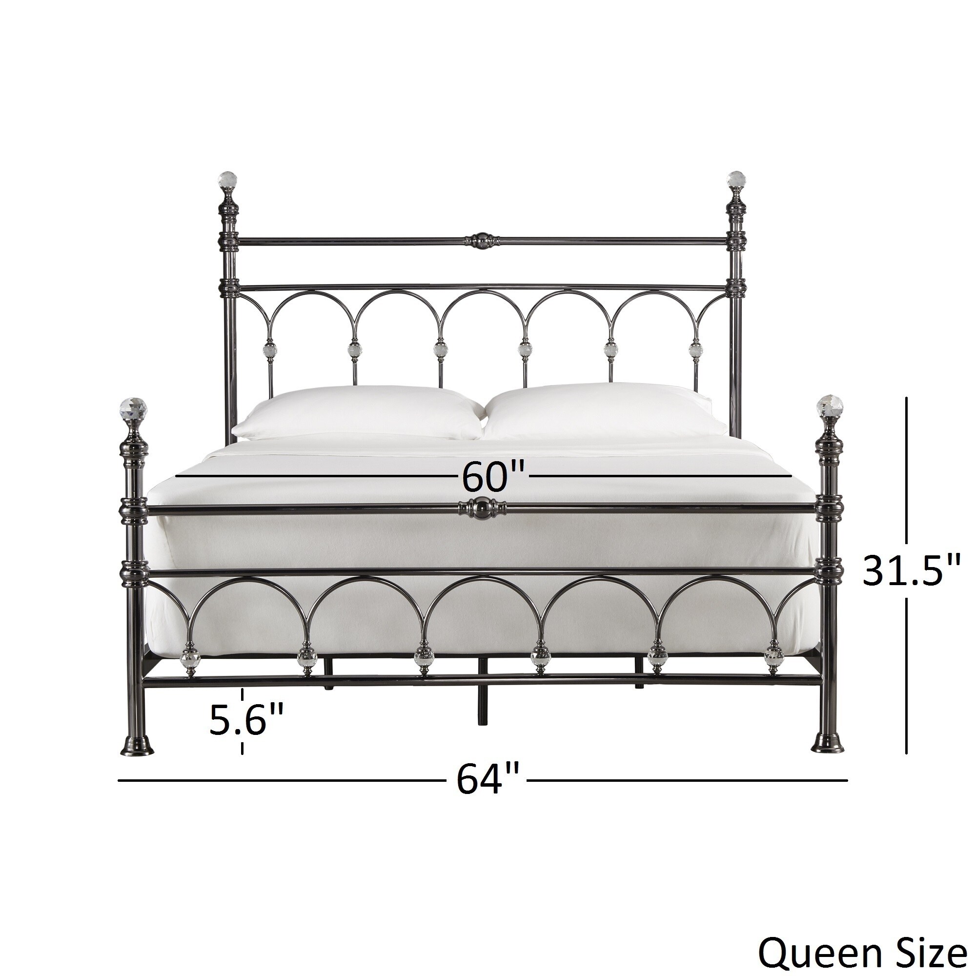 Florence Victorian Crystal Metal Bed By Inspire Q Classic Overstock 12615404