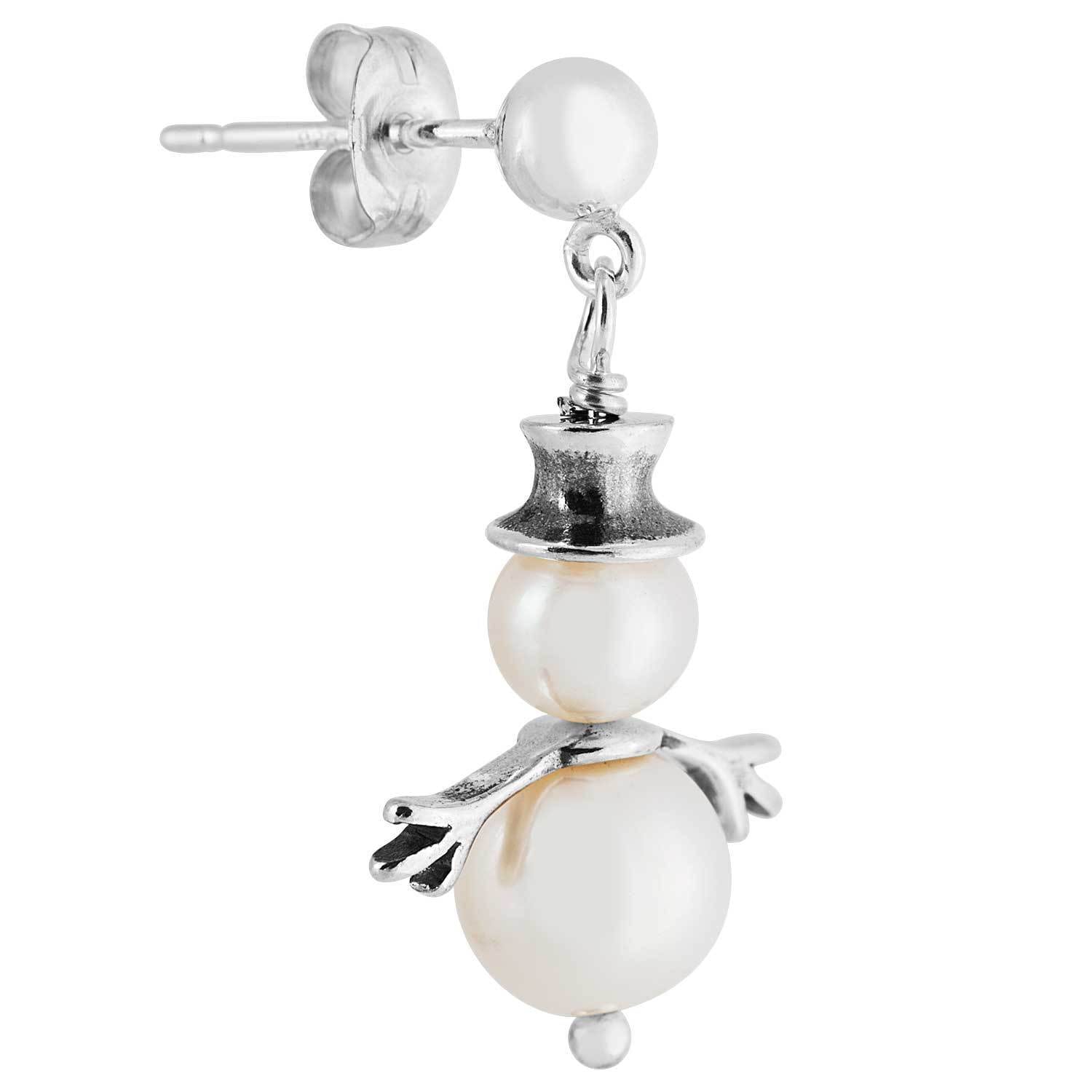 Sterling Silver Pearl Snowman Earrings Free Shipping On Sterling Silver Pearl Snowman Earrings Free Shipping On Orders Over 45 12634647