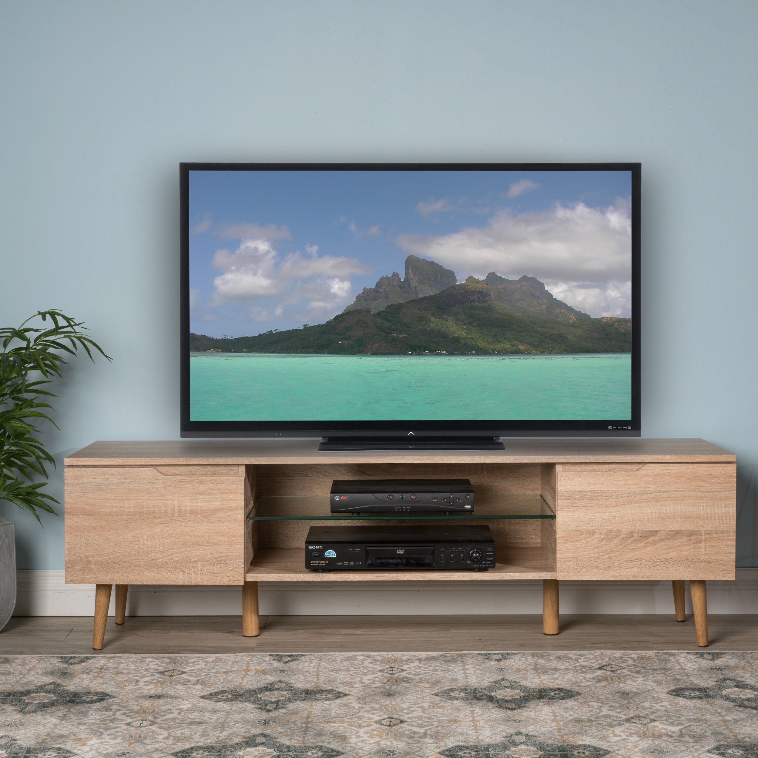 Rowan Wood Tv Console Stand With Gl Shelf By Christopher Rowan Wood Tv Console Stand With Gl Shelf By Christopher Knight Home