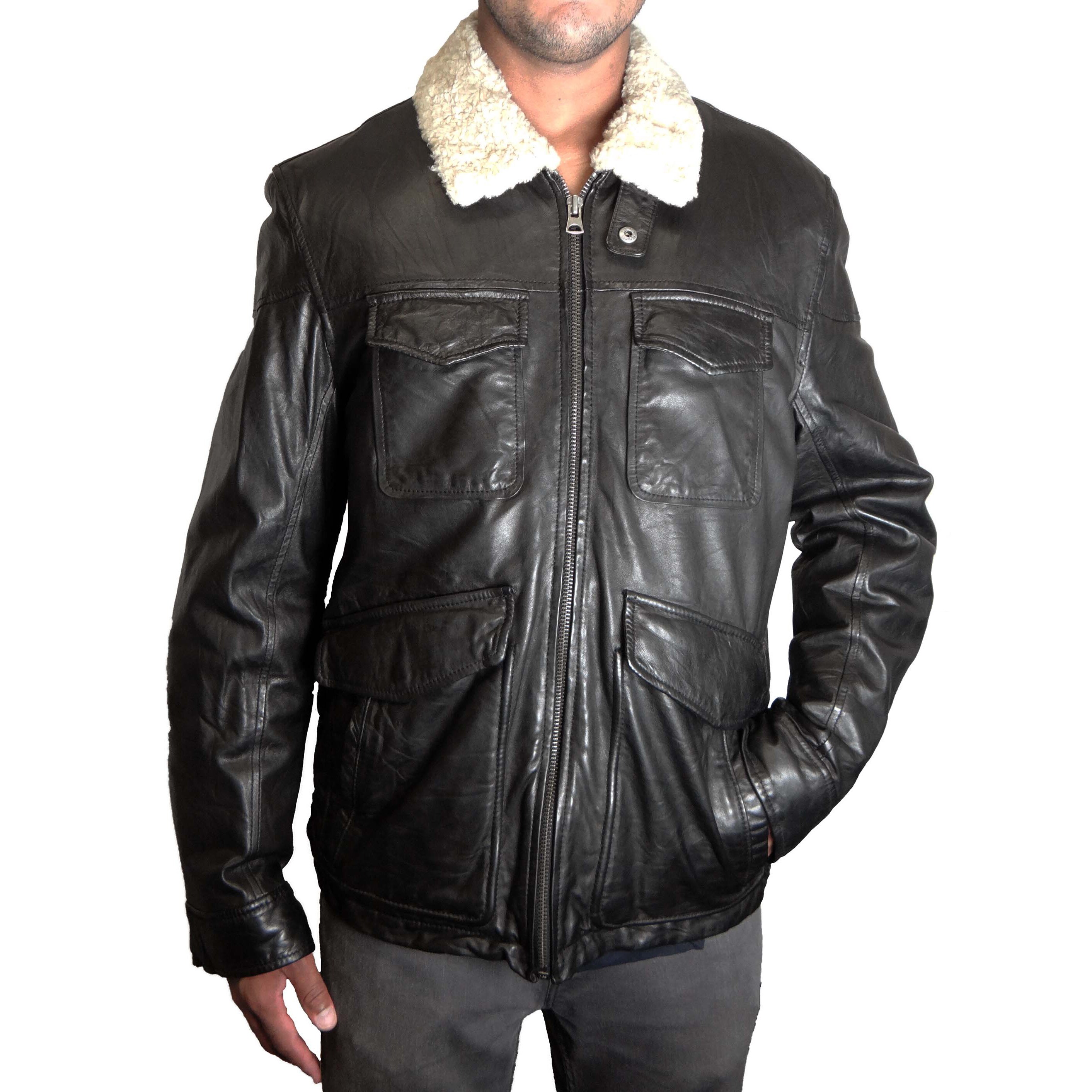 levi shearling leather jacket