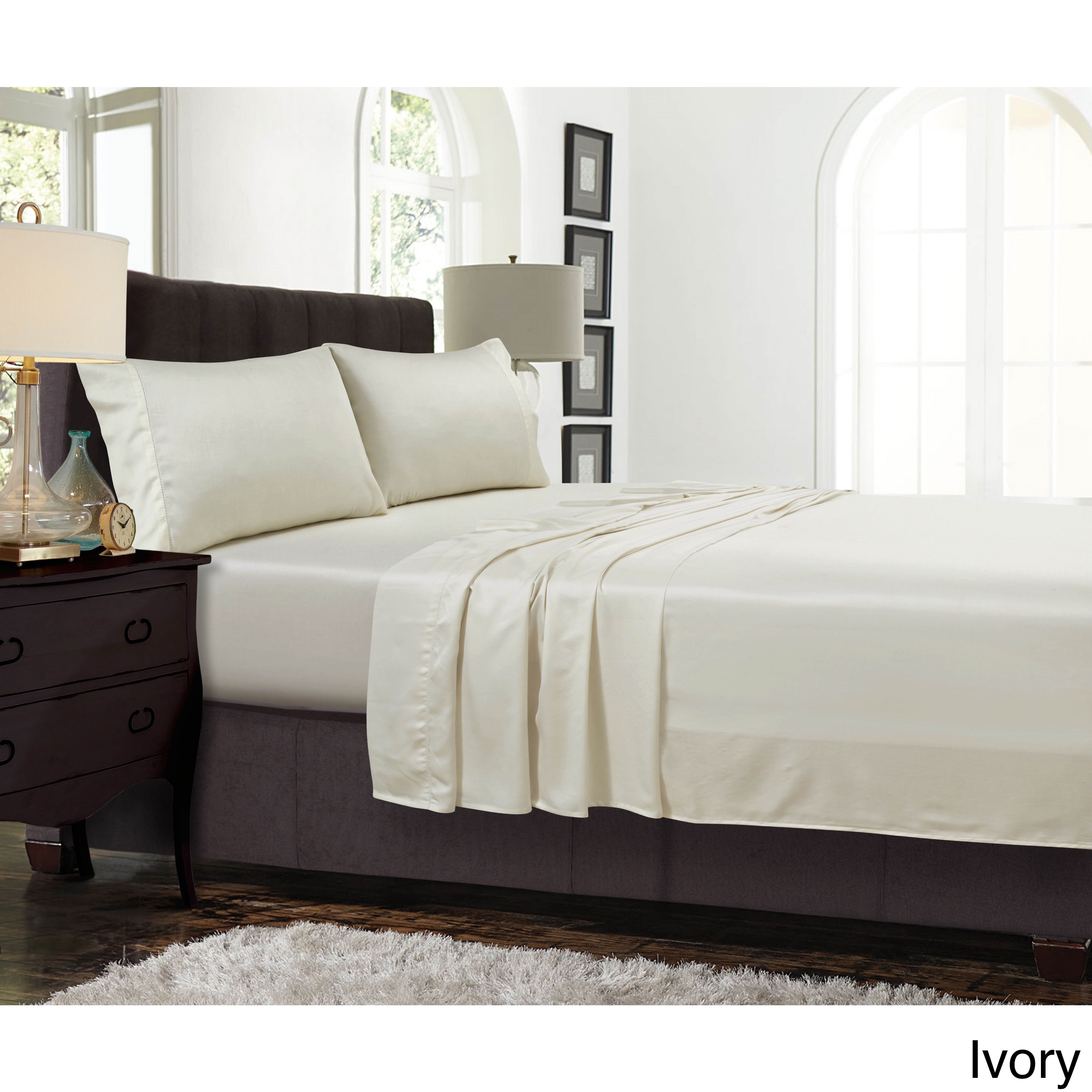 Tencel Silky Soft Extra Deep Pocket Sheet Set With Luxury Size Tencel Silky Soft Extra Deep Pocket Sheet Set With Luxury Size Flat On Free Shipping Today 12673576