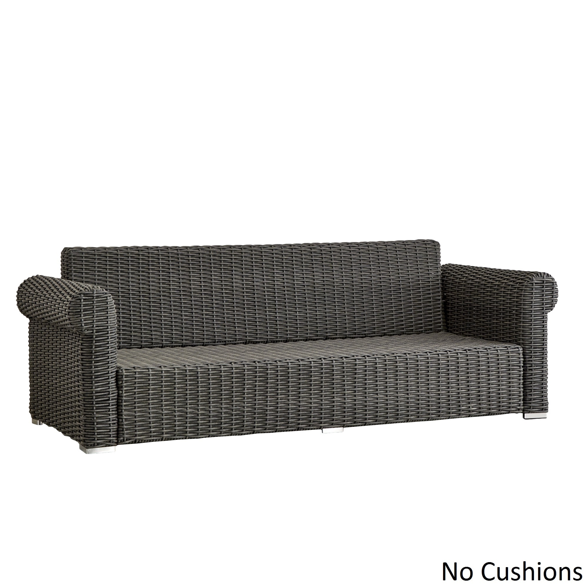 Barbados Wicker Outdoor Cushioned Grey Charcoal Sofa With Barbados Wicker Outdoor Cushioned Grey Charcoal Sofa With Rolled Arm Inspire Q Oasis Free Shipping Today 12747569