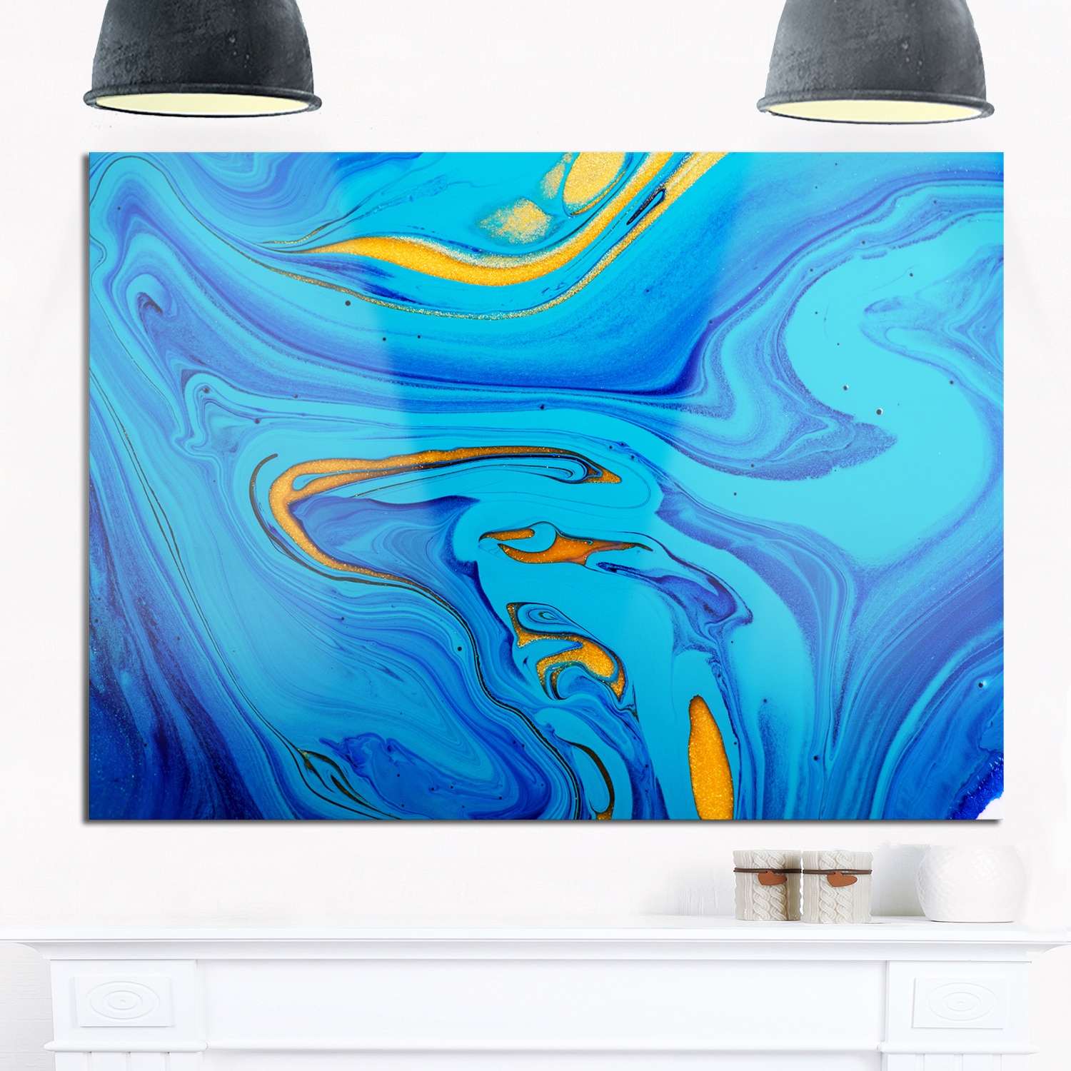 Light Blue Abstract Acrylic Paint Mix Glossy Metal Light Blue Abstract Acrylic Paint Mix Glossy Metal Wall Art On Free Shipping Today 12750332