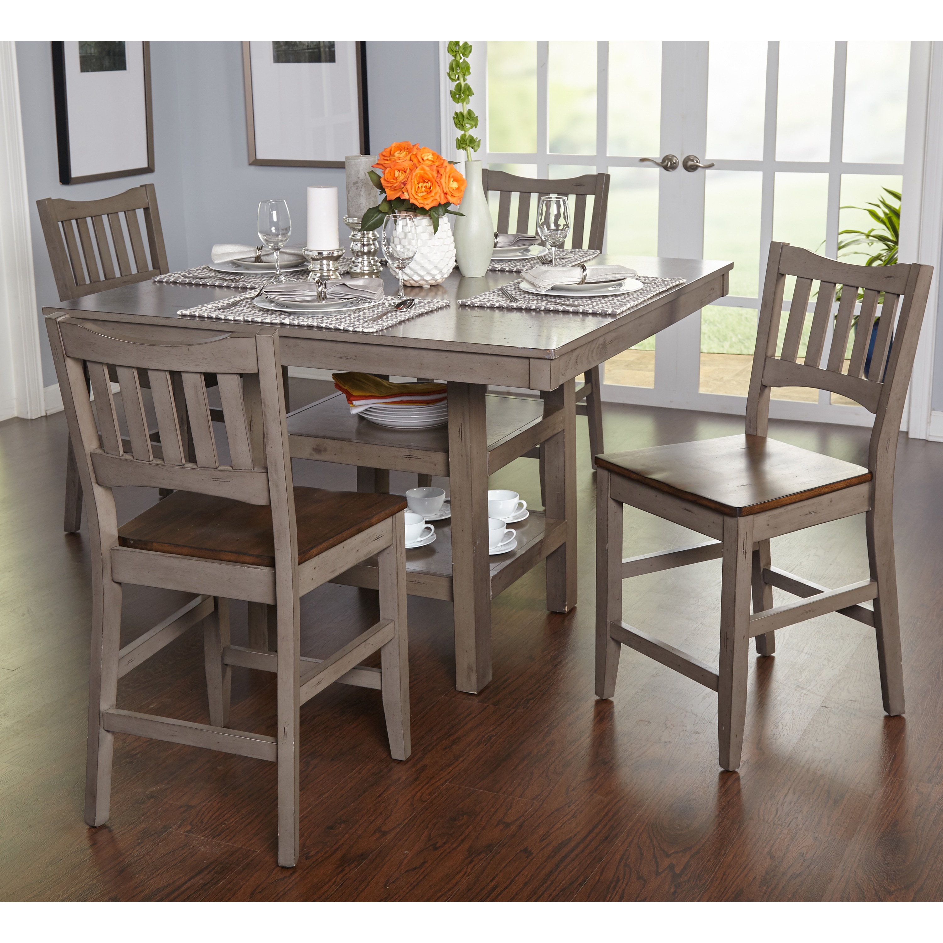 Simple Living Simon Counter Height Dining Table Distressed Grey